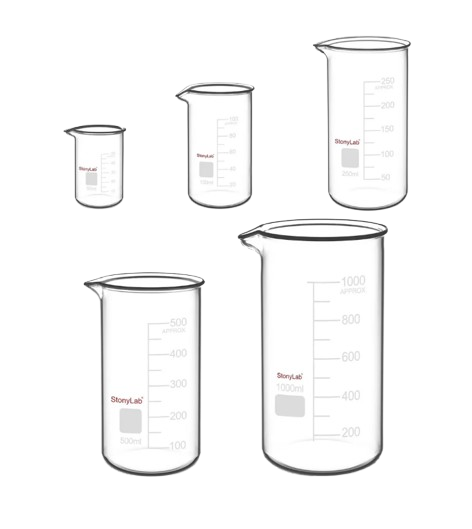 Tall Glass Beaker Set