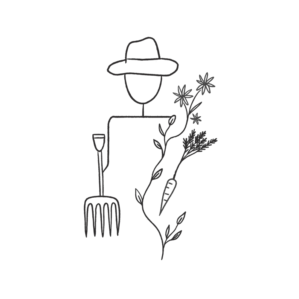 Skeleton Figure Plant + Garden Logo Cape Elizabeth, Maine