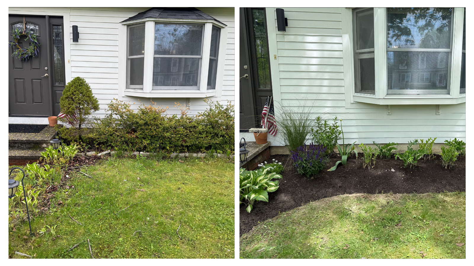 Westbrook, ME; Ornamental Garden Restoration Before+After