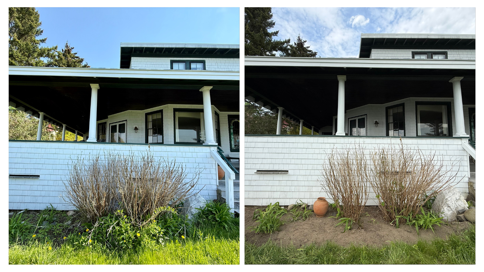 Little Diamond Island, ME; Ornamental Garden Restoration Before+After