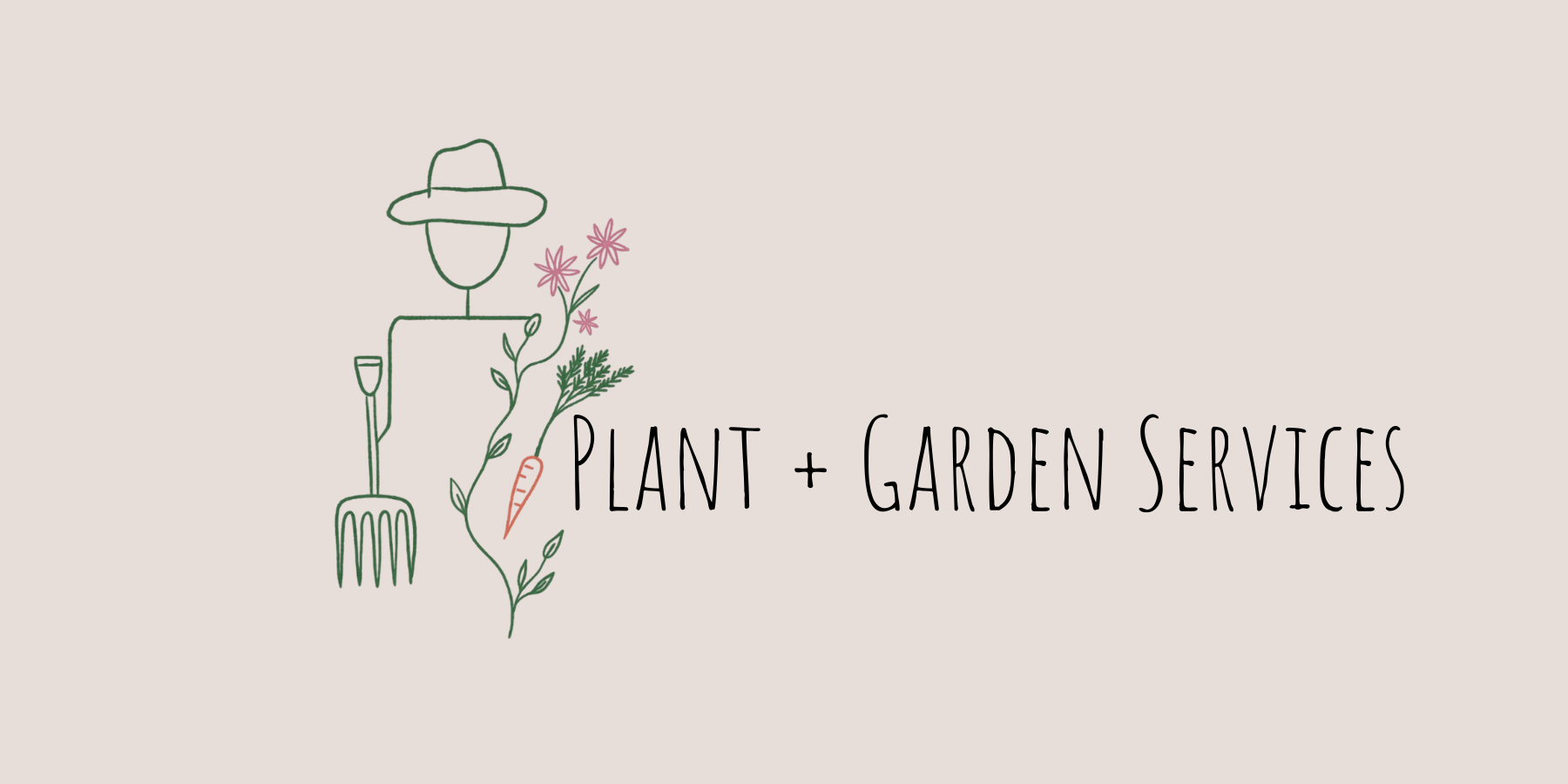 Skeleton Figure Plant and Garden Services Logo for the plant and garden website page