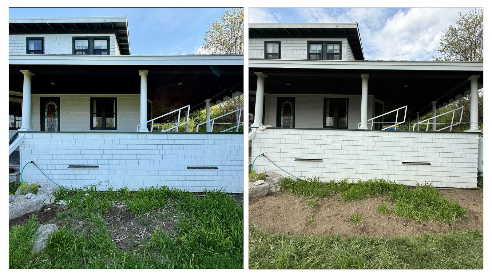 Little Diamond Island, ME; Ornamental Garden Restoration Before+After