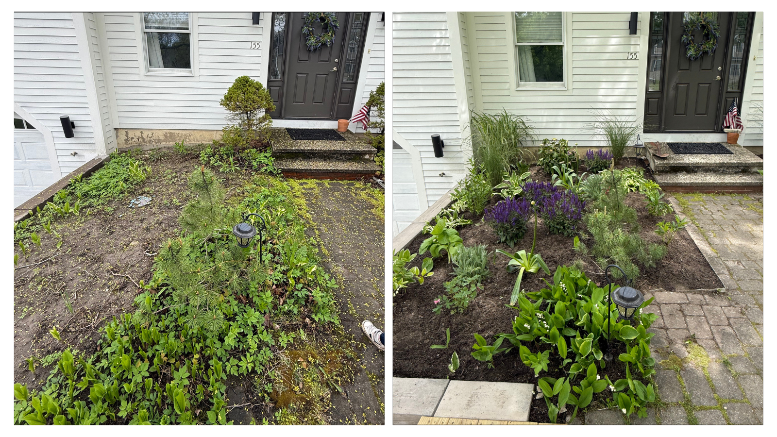 Westbrook, ME; Ornamental Garden Restoration Before+After