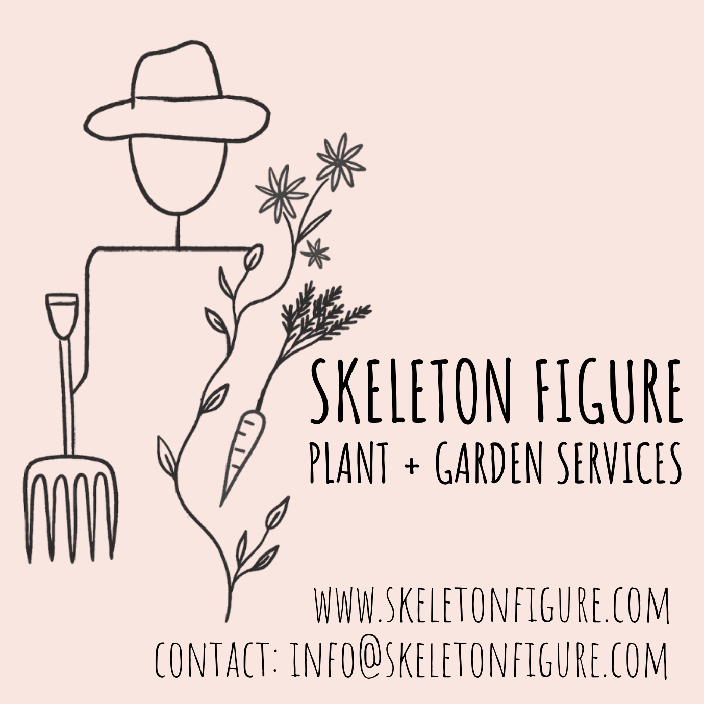 Skeleton Figure Plant + Garden Logo Cape Elizabeth, Maine