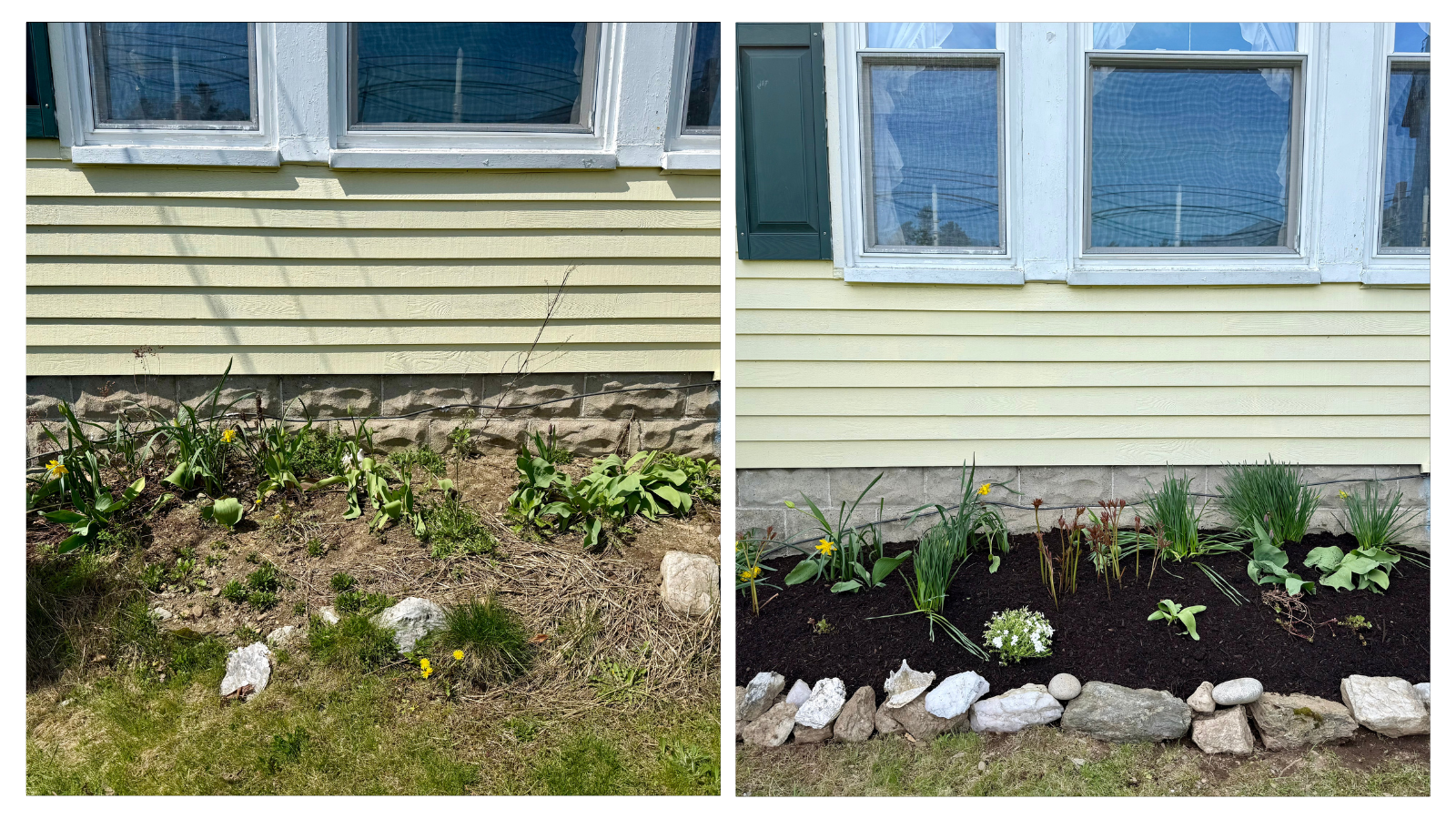 Cape Elizabeth, ME; Ornamental Garden Restoration Before+After 