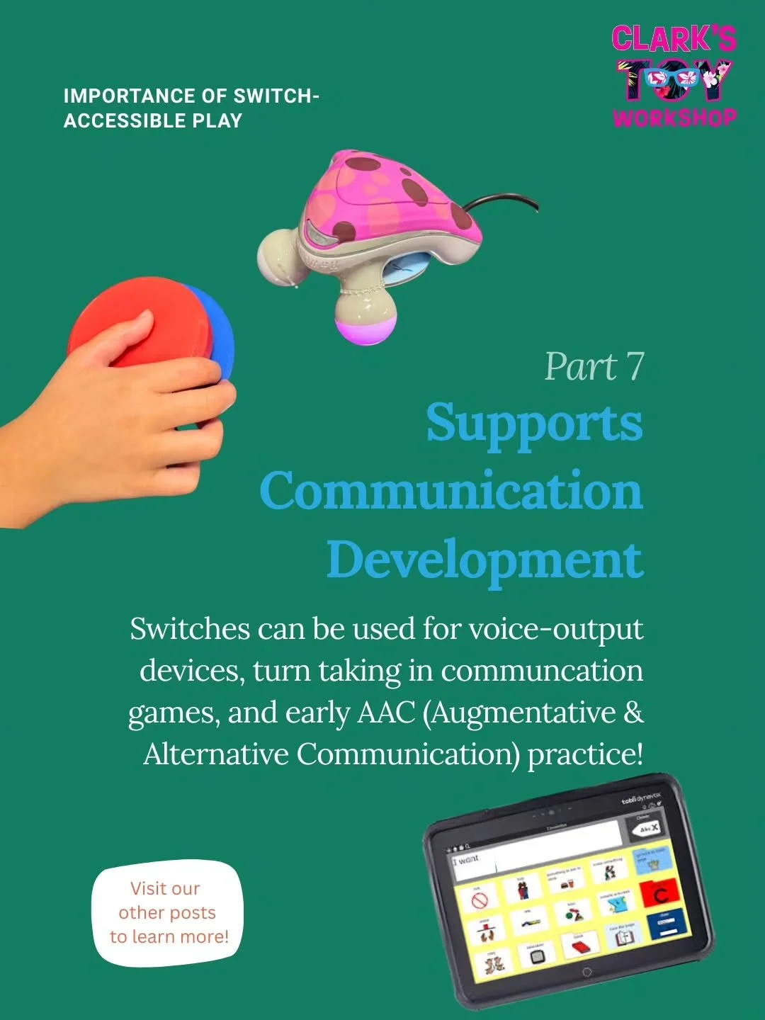 ✨Switch-Accessible Play | Part 7: Supports Communication Development✨

Switch-accessible play isn&rsquo;t just fun&mdash;it can open the door to meaningful communication!

By using switches with voice-output devices, turn-taking games, and early AA