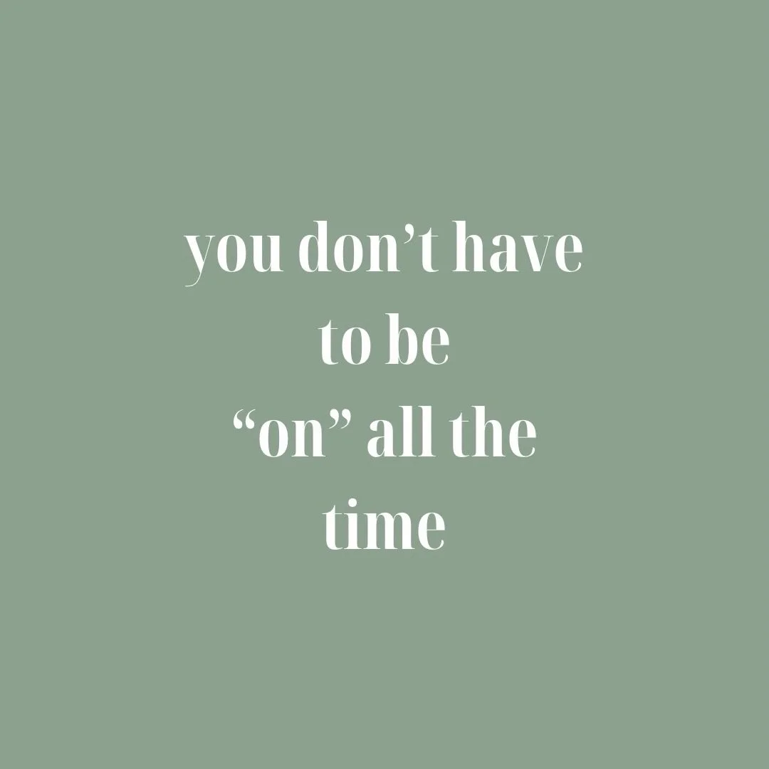 You don&rsquo;t have to be &lsquo;on&rsquo; all the time ☀️ We live in a world that celebrates perfection and productivity 💼 It&rsquo;s easy to feel like you always need to be performing and achieving in every moment. The truth is, we are human and 