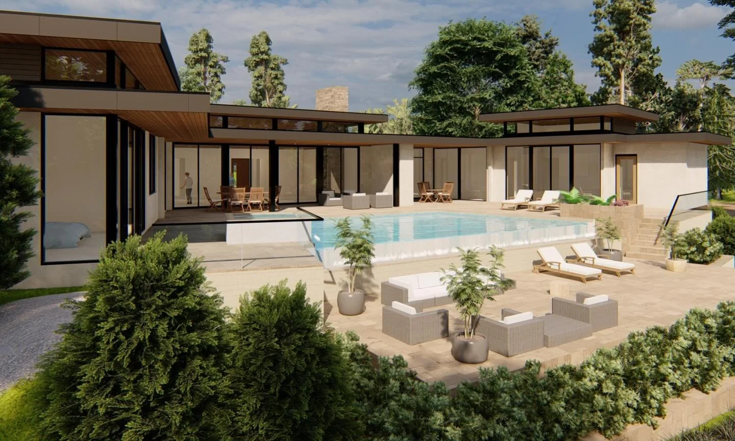 Looking forward to getting this started.  Concrete and steel hidden inside a low profile home design.  The home wraps around the pool and spa, enabling near continuous views from almost all rooms inside the residence. 
.
I can&rsquo;t wait for the st