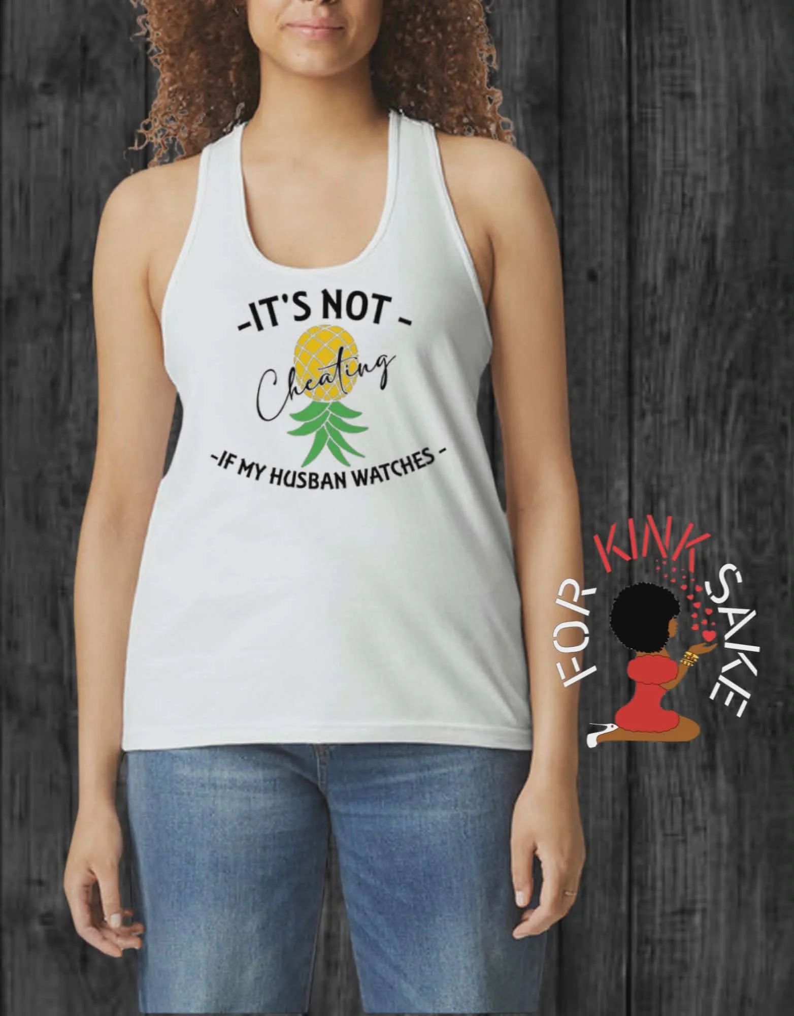 It’s Not Cheating If My Husband Watches Racerback Tank Top