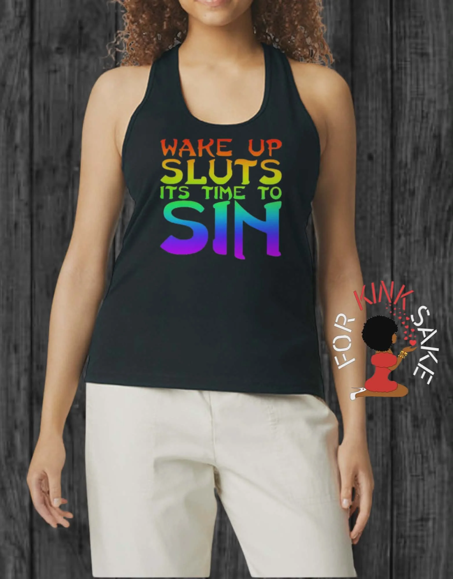 Time To Sin Rainbow Racerback Tank Top