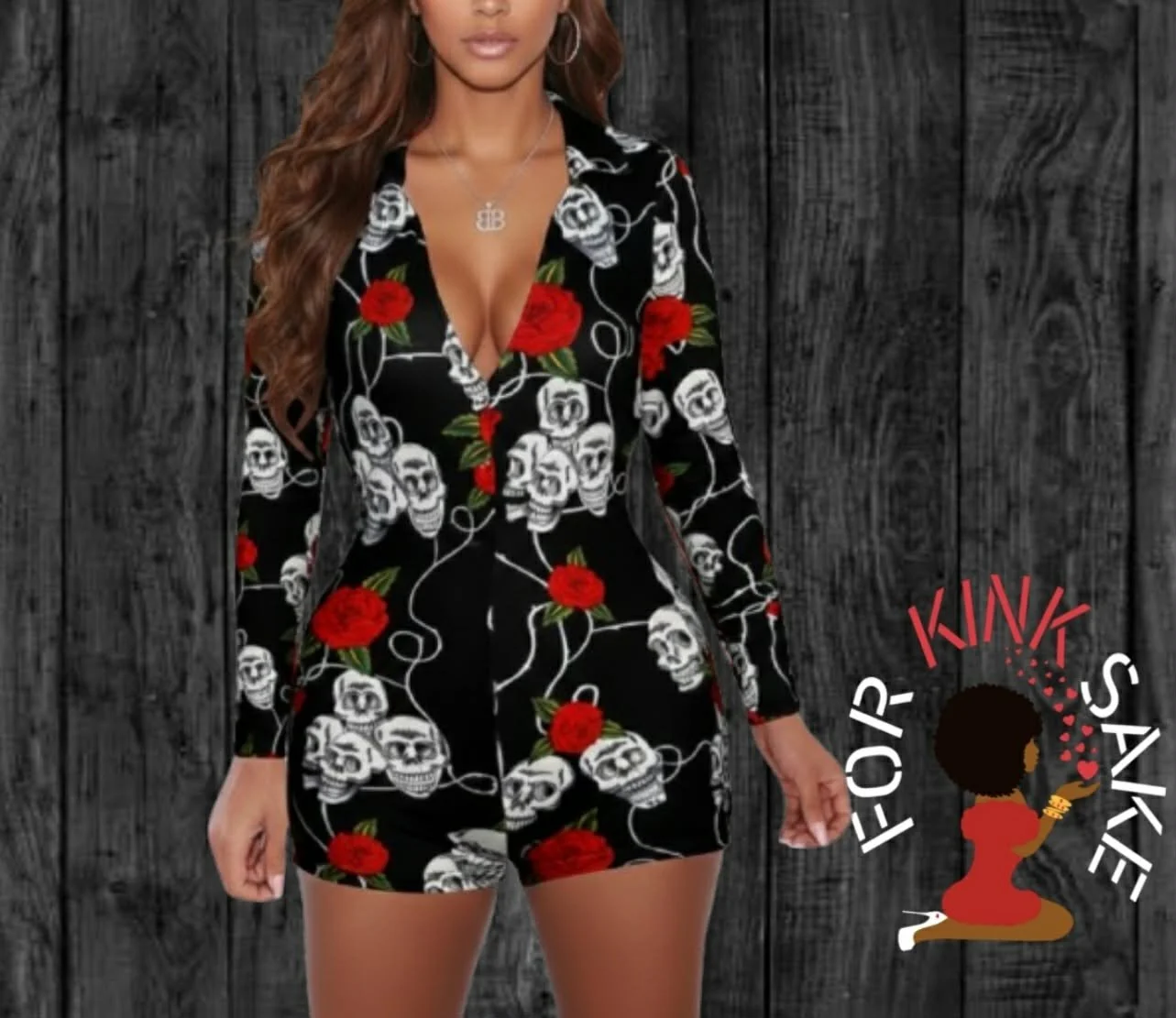 Skulls and Roses Adult Onesie