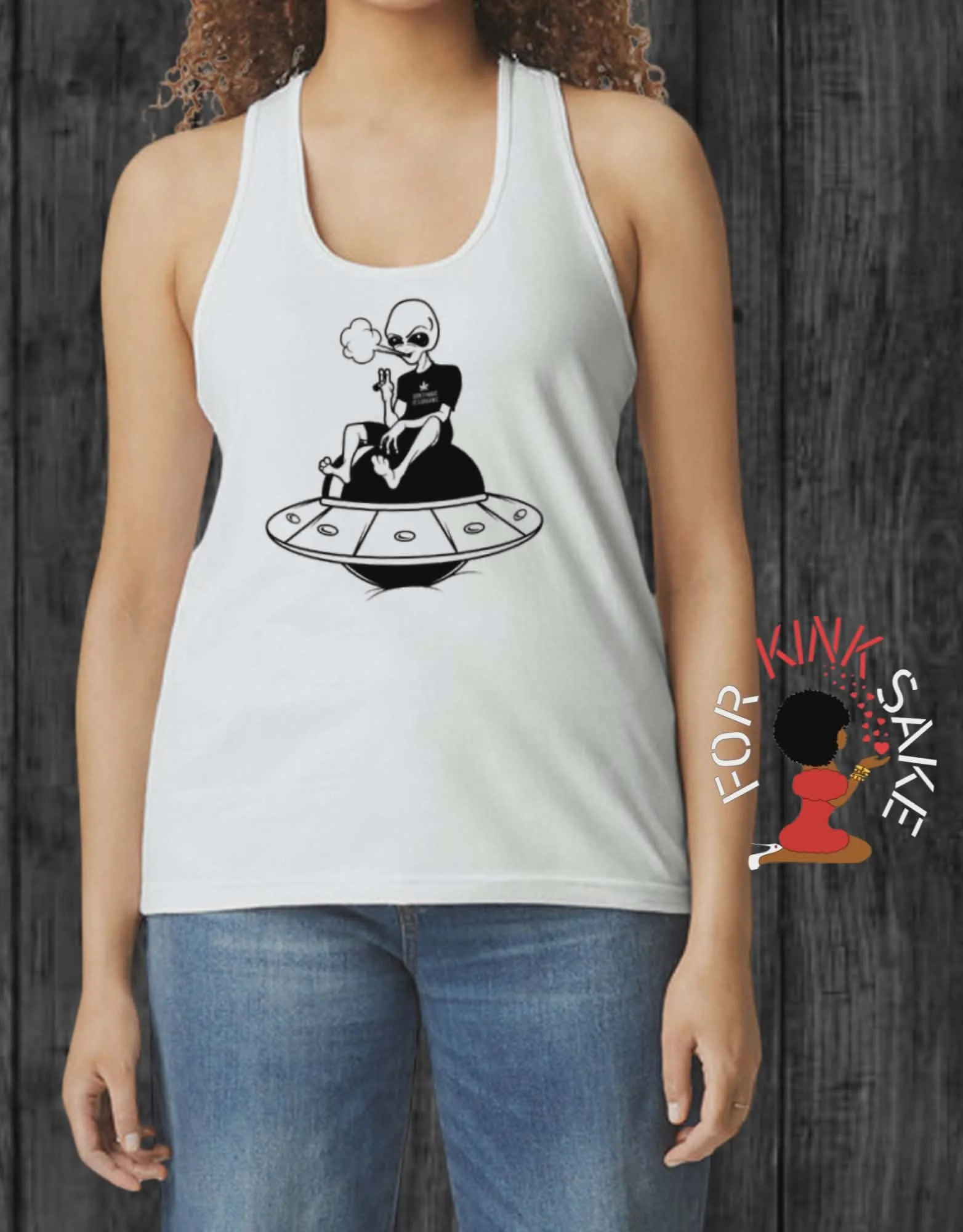 Alien on the Ship Racerback Tank Top