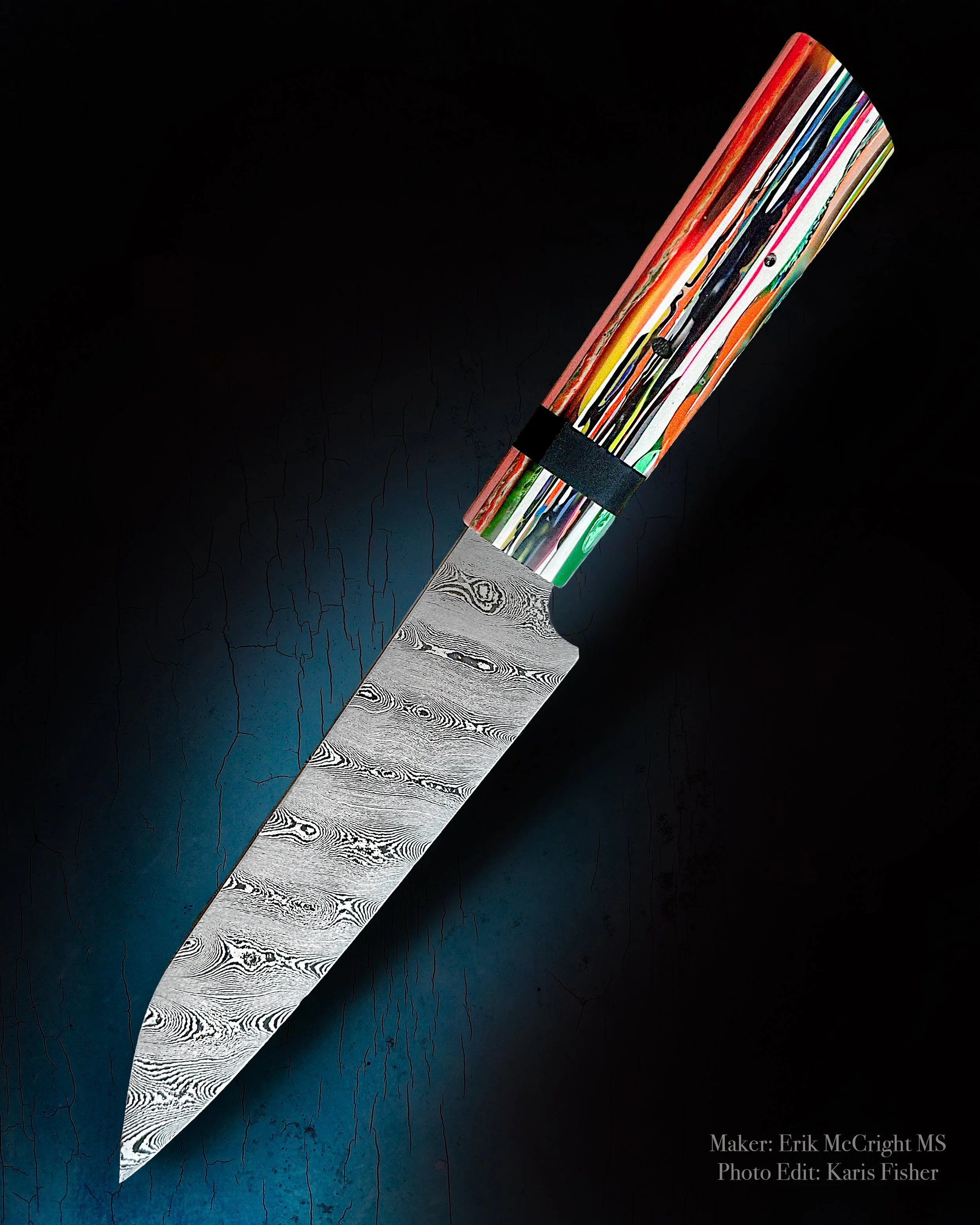 Erik McCright Handmade
Twist Damascus
Resin Handle
1080/15n20