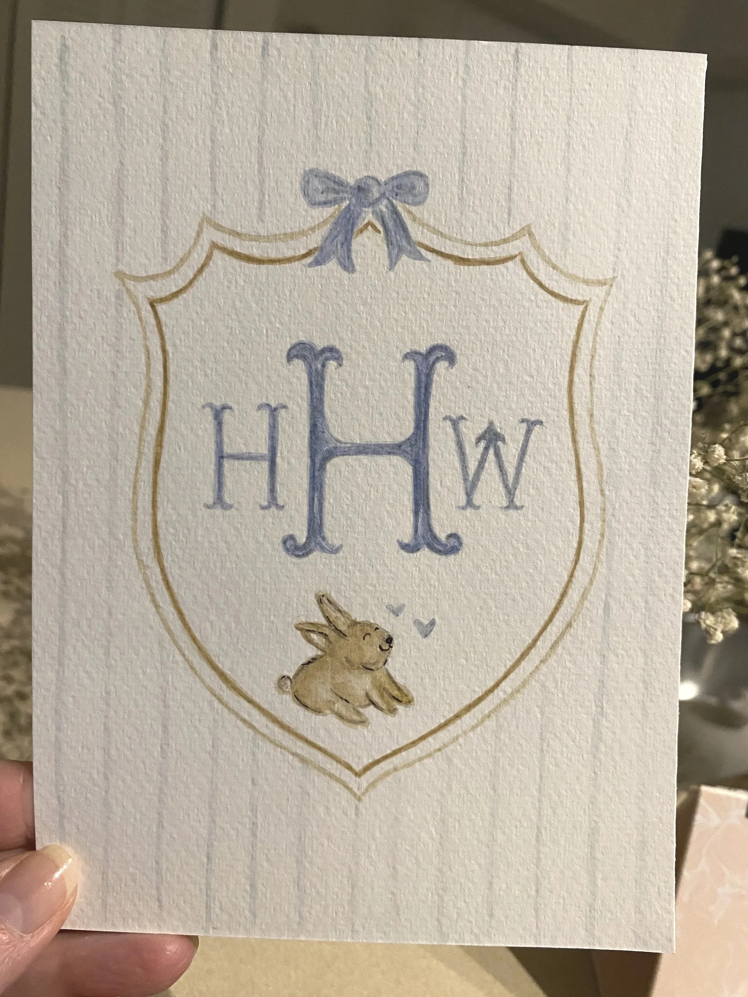 watercolor nursery monogram
