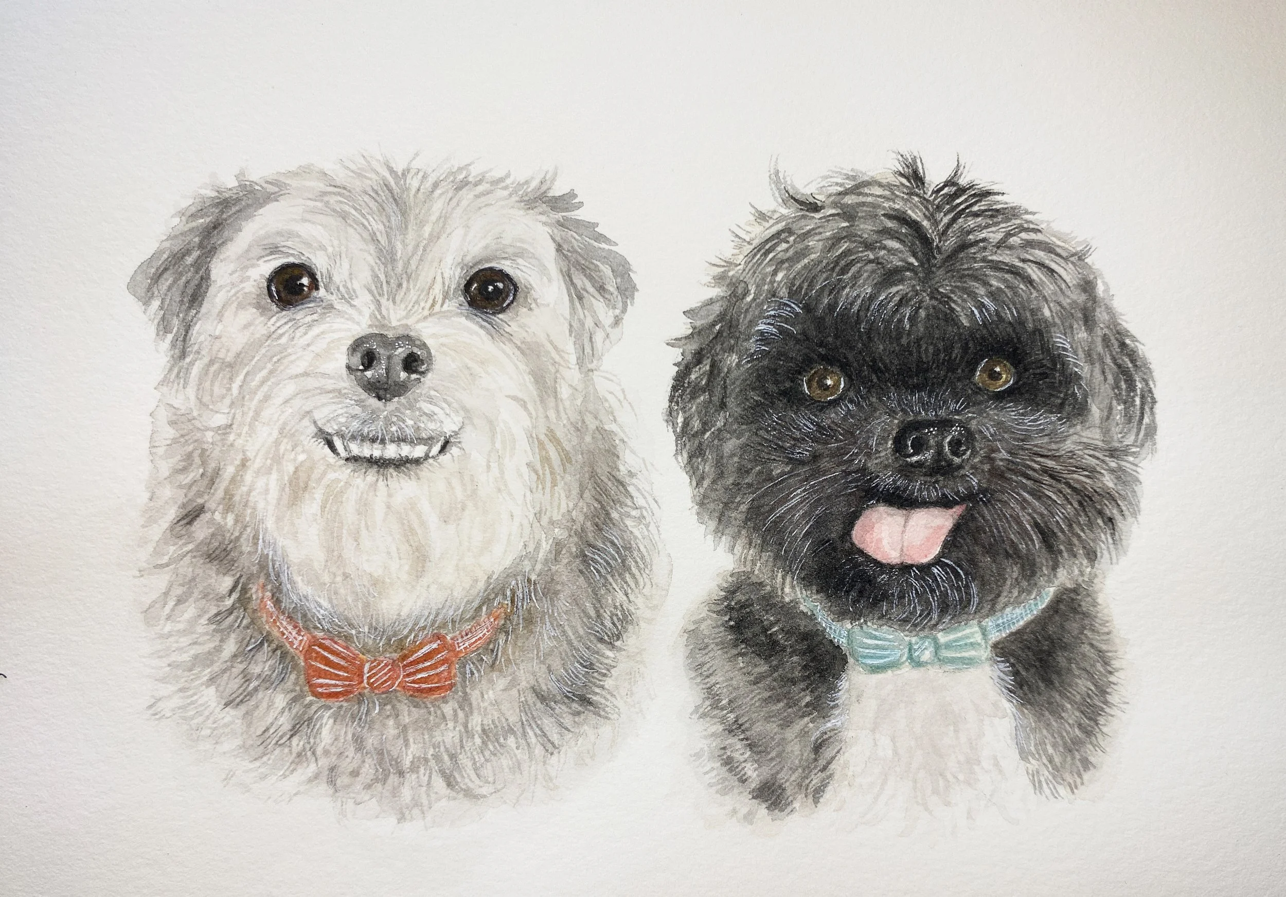 watercolor dog art wedding invitation
