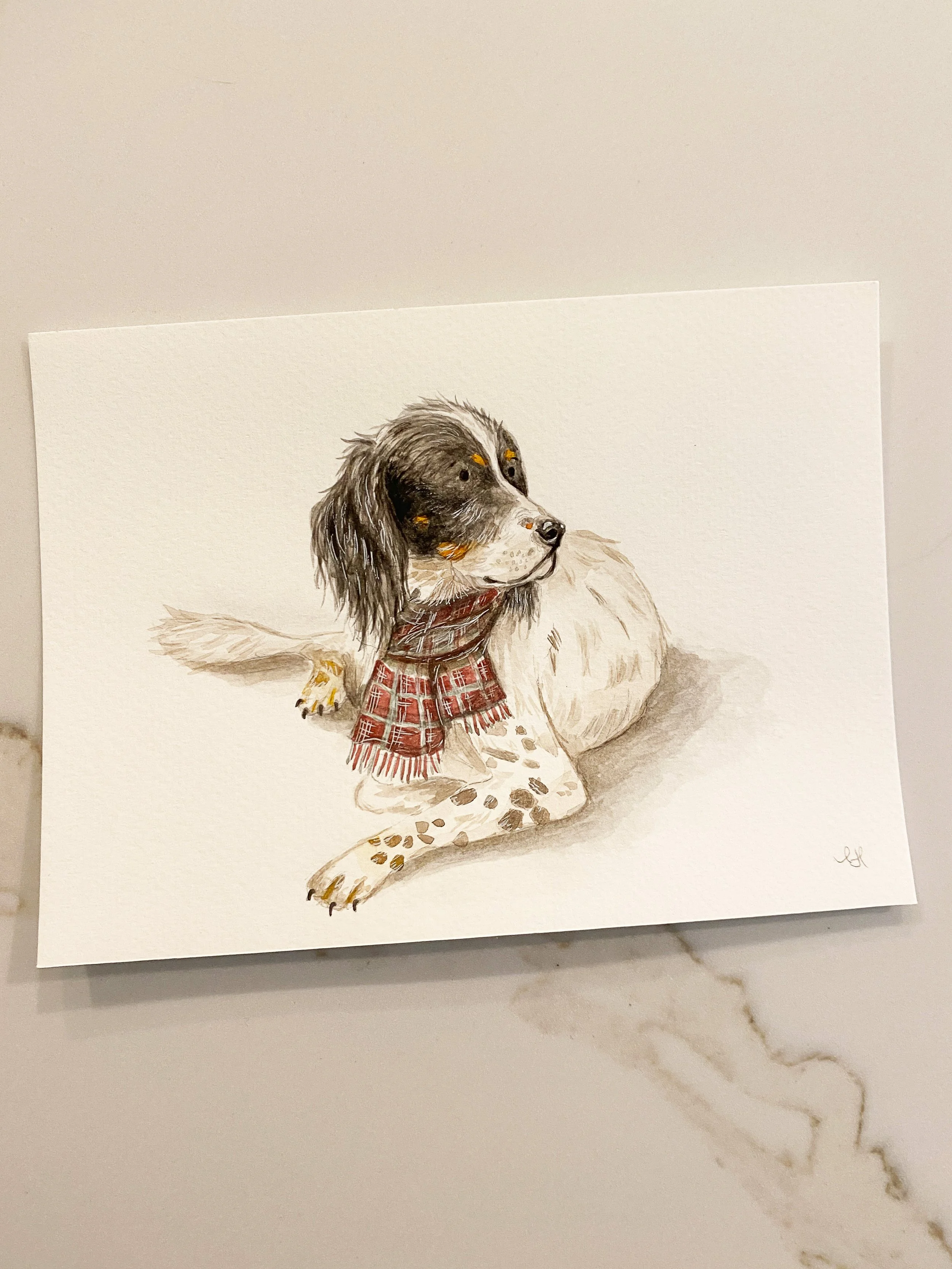 watercolor dog portrait