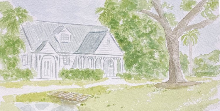 watercolor house portrait painting