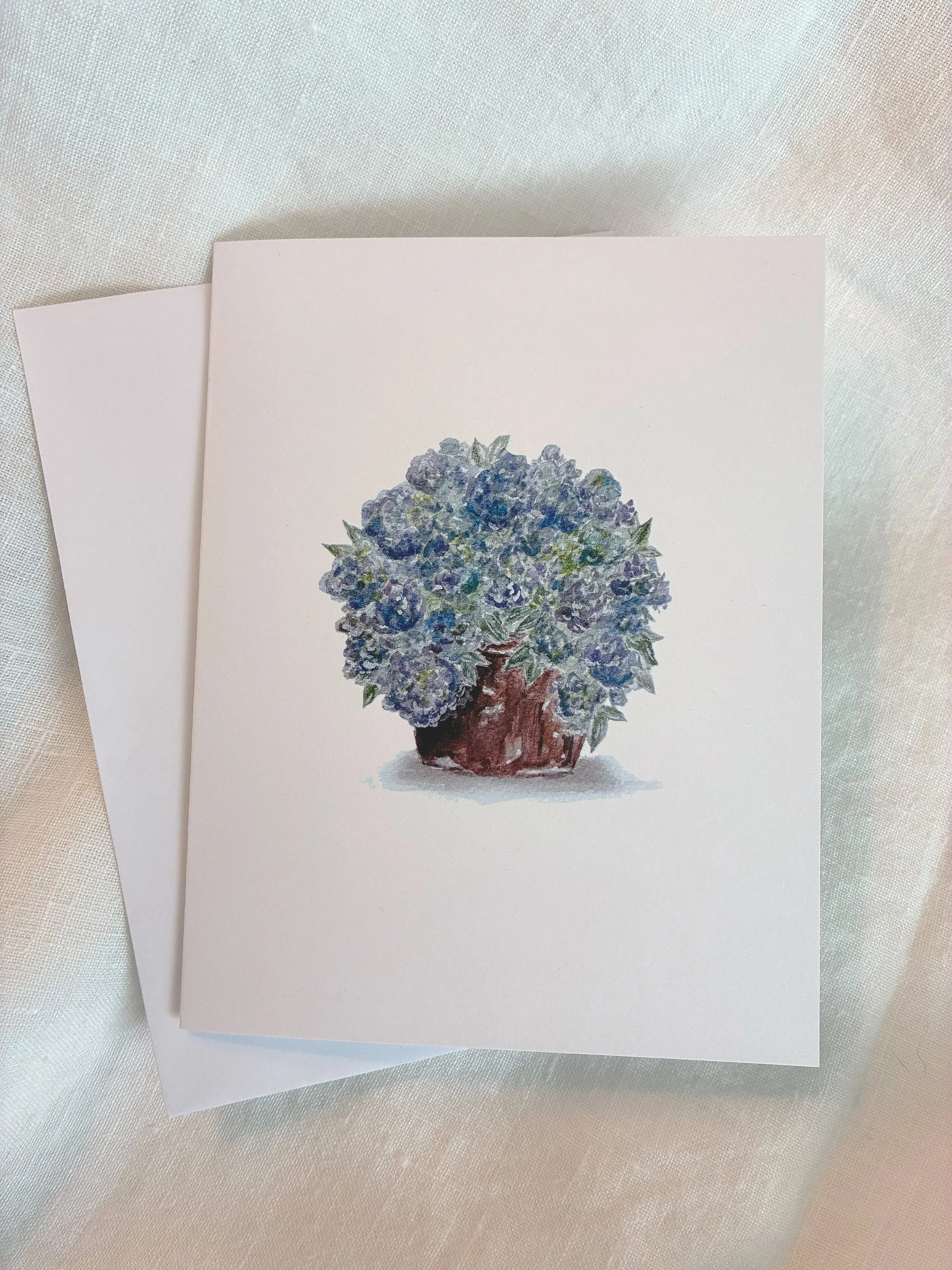Cascading Hydrangeas notecard