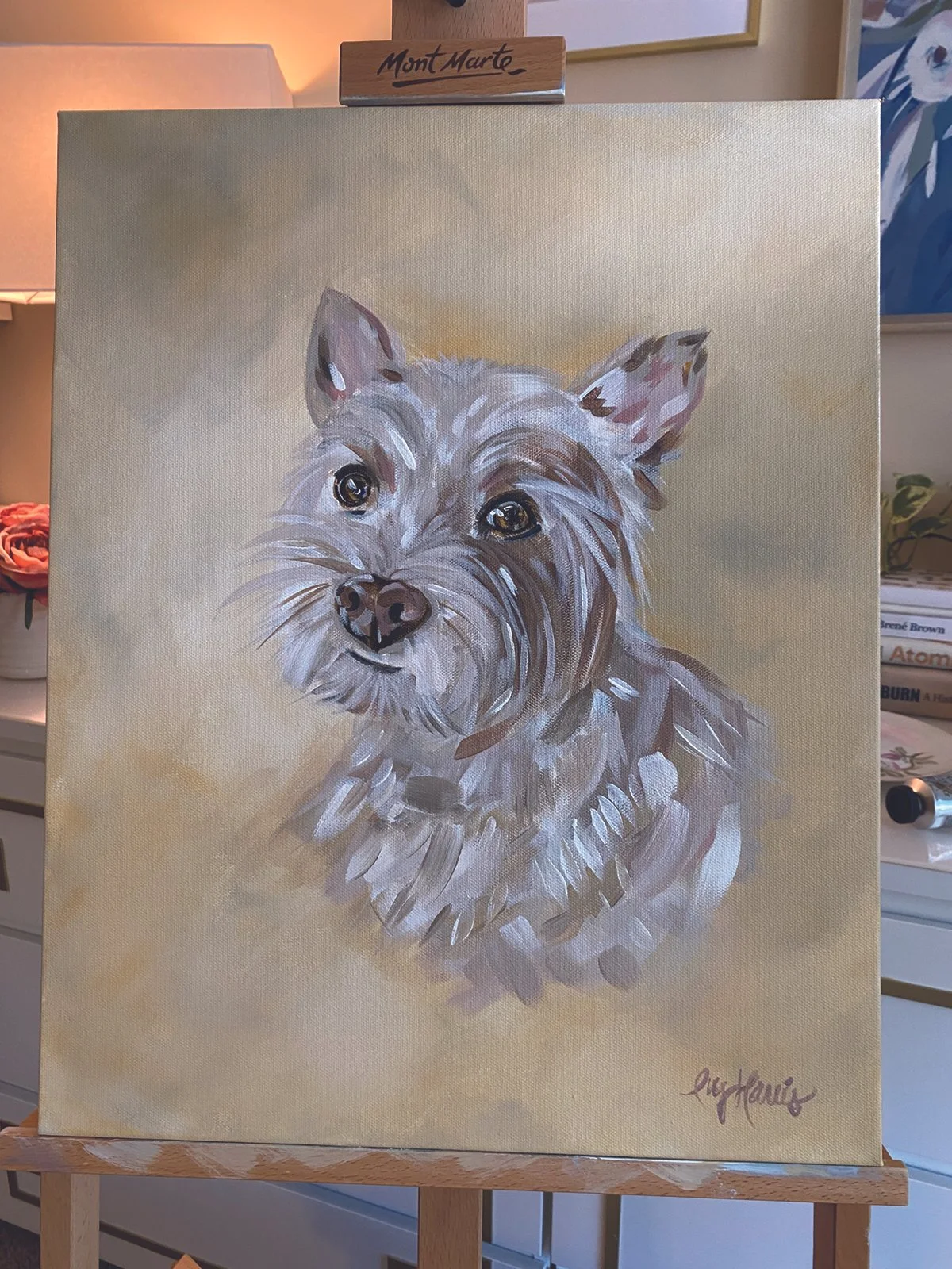 dog acrylic painting