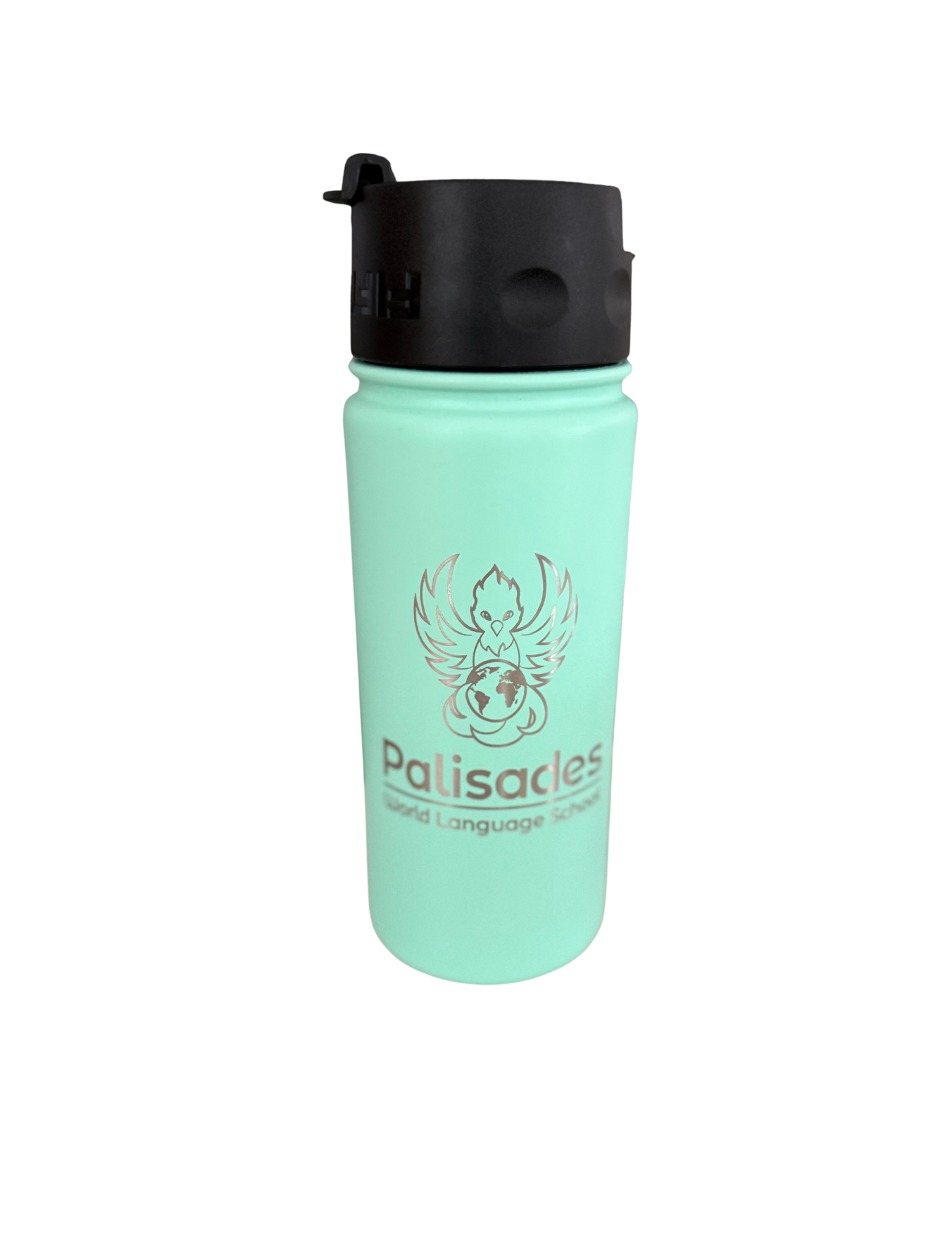 16oz Bottle with Wide Mouth Flip Lid and Palisades Logo