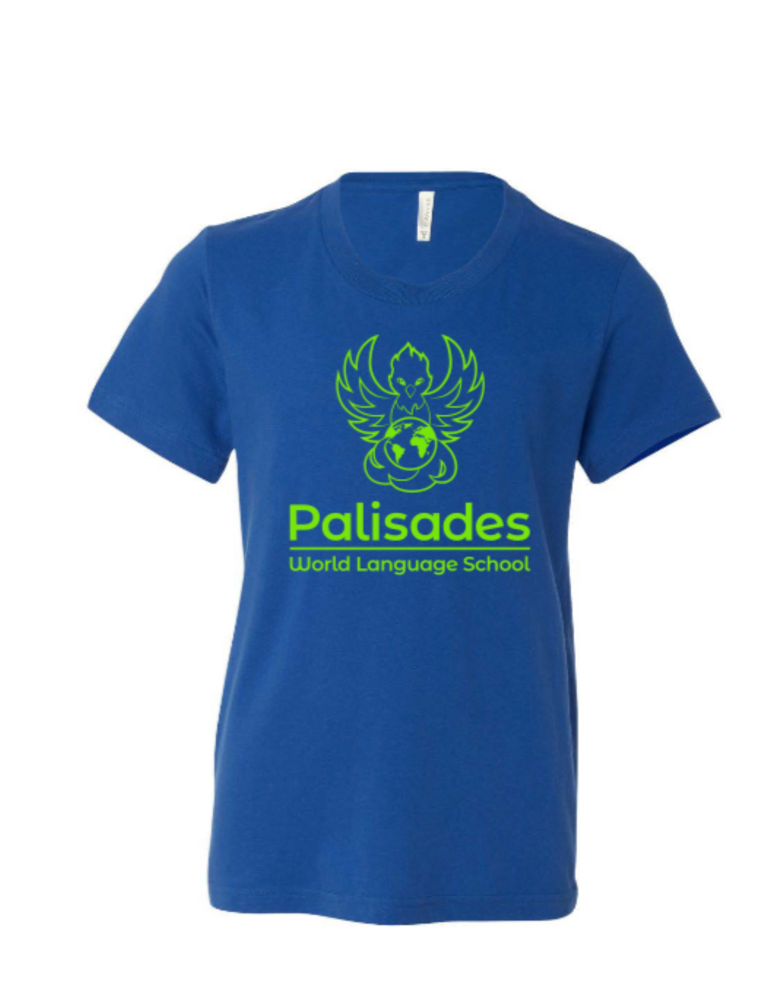 Adult Blue T-shirt with Green Logo