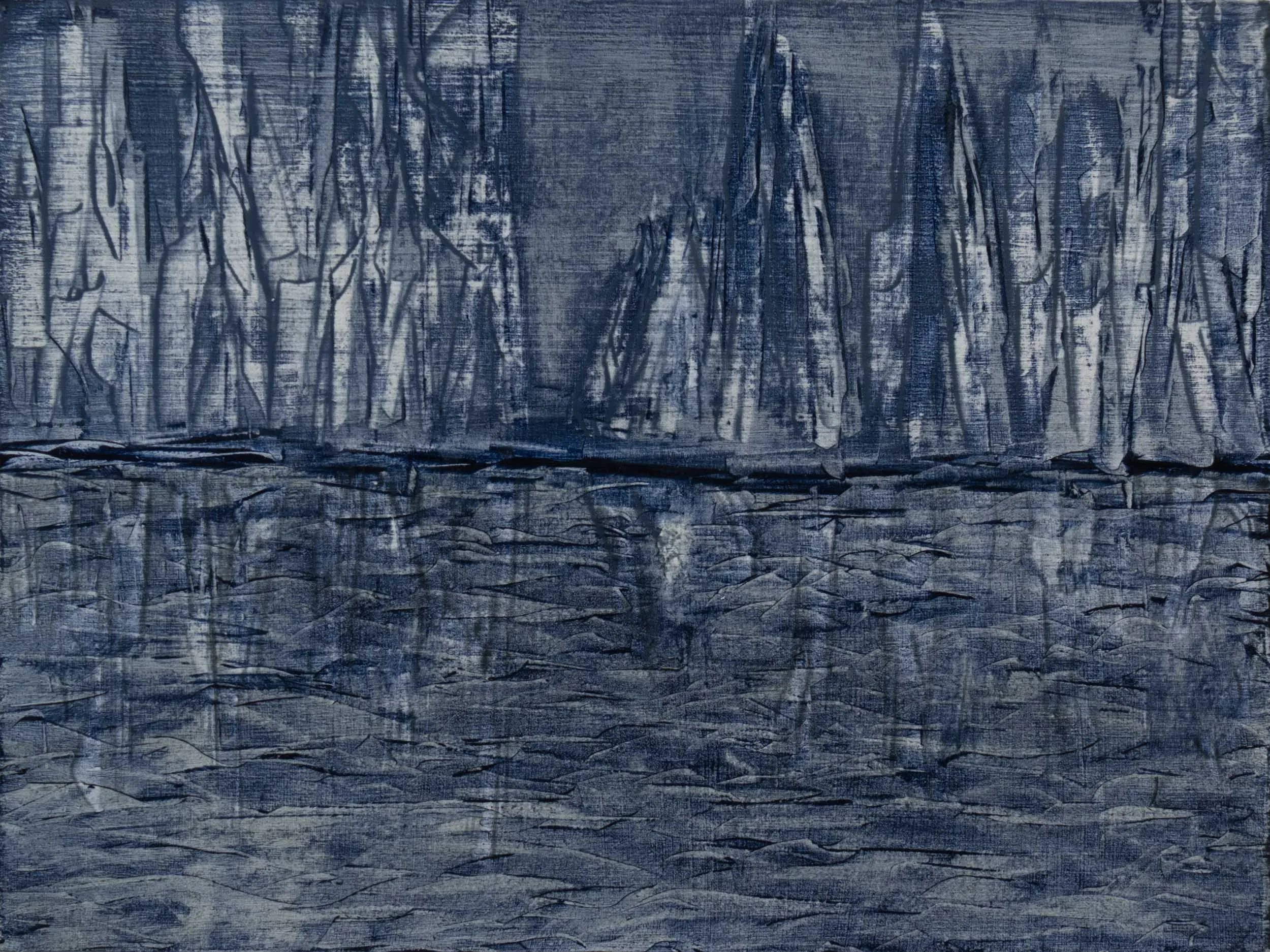 Where the world seems to end. 150x200mm. Oil on board. $200. Available at the Kim Meredith Gallery.
