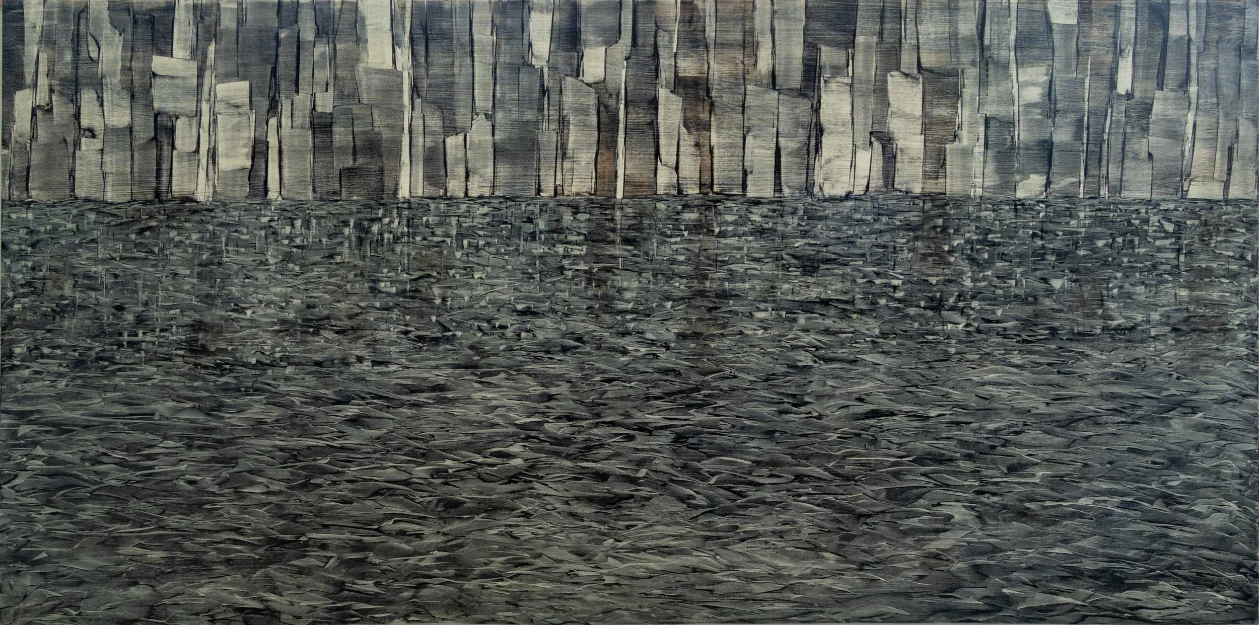 Holding. 1200x600mm. Oil on board. $1170. Available at the Kim Meredith Gallery. 