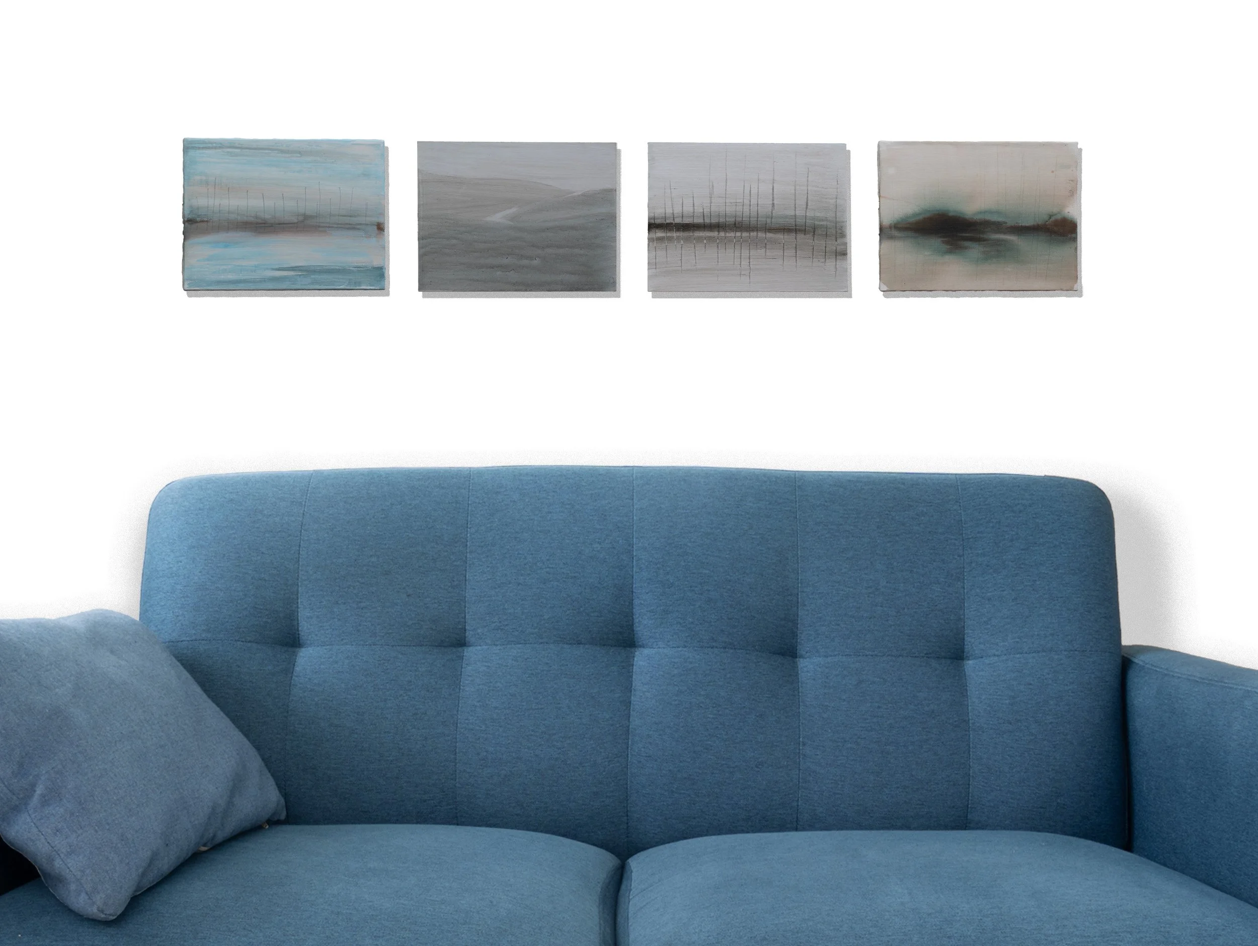 Digital visualisation. Small works. 150x200mm each. Acrylic on board. 