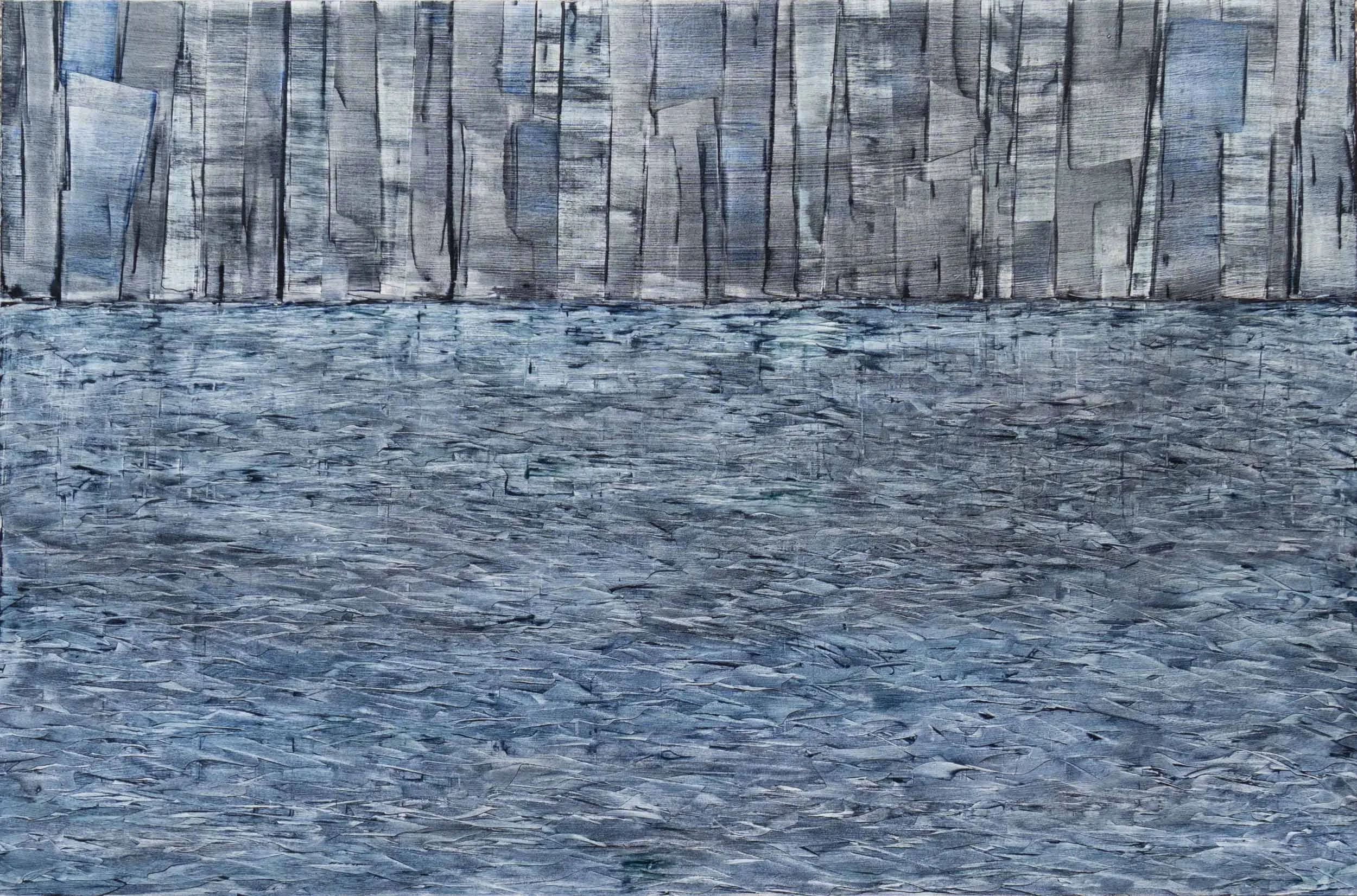 Blue Hour. 1200x600mm. Oil on board. $650. Available at the Kim Meredith Gallery. 