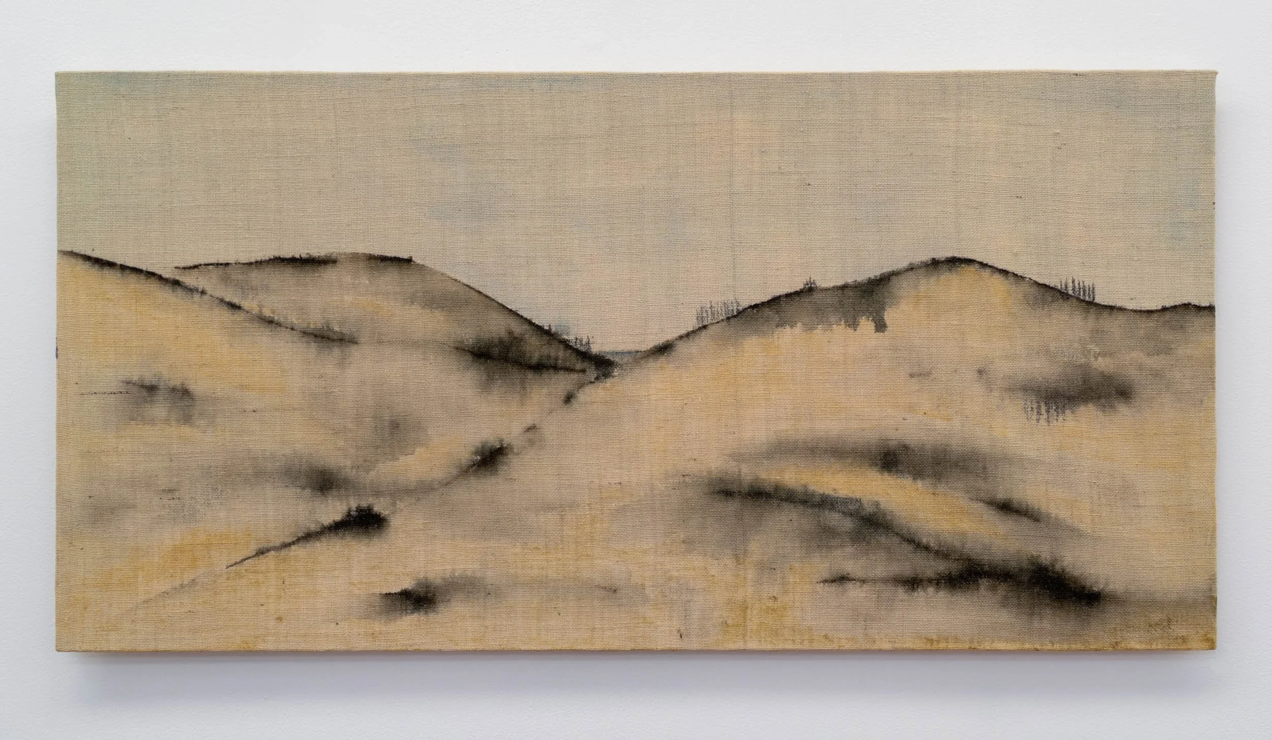 Glimpse of the sea. 600x1200mm. Acrylic on hessian laid on board.