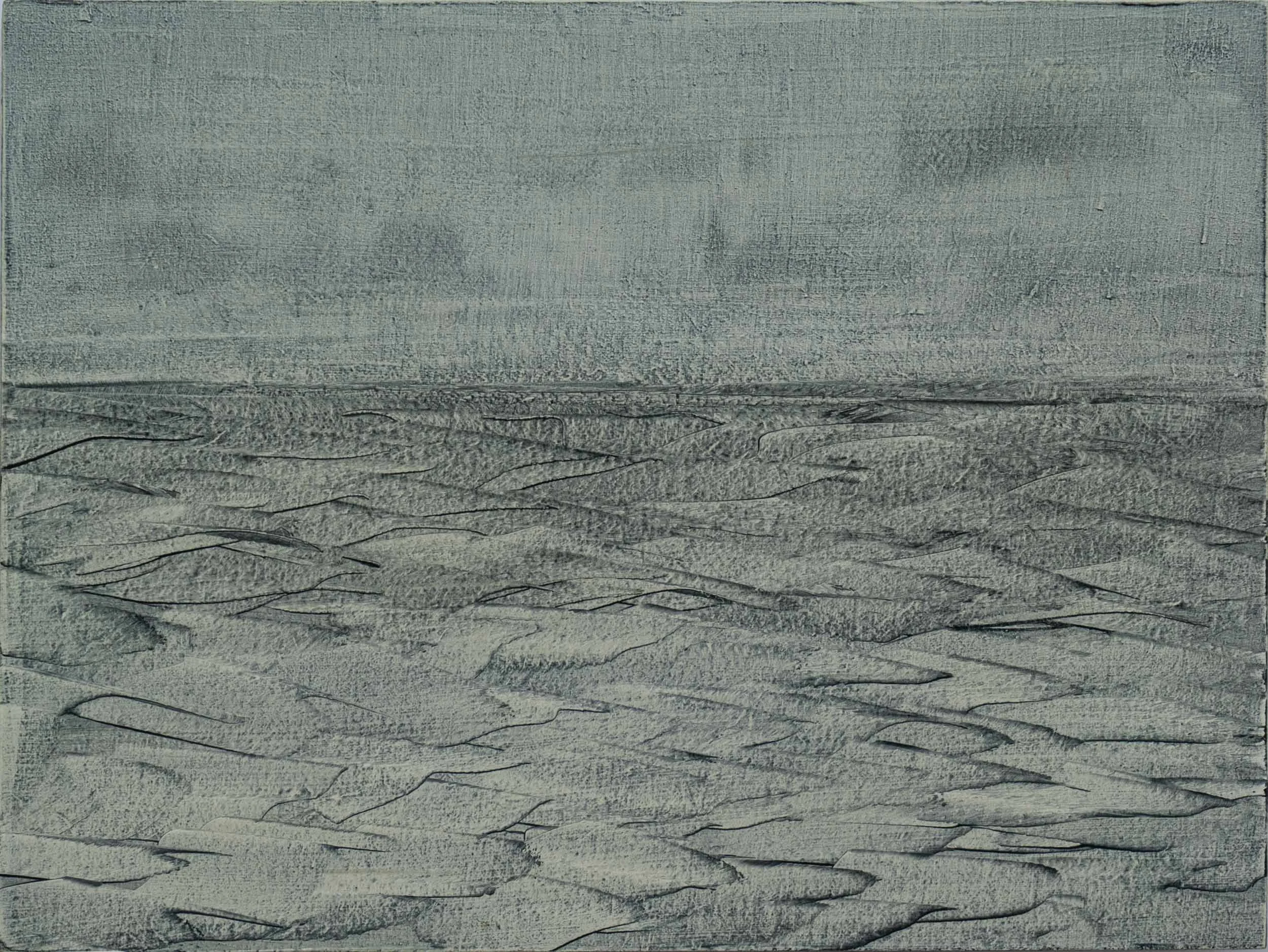 Swimming in fog. 150x200mm. Oil on board. Available at the West Coast Gallery, Piha. $200