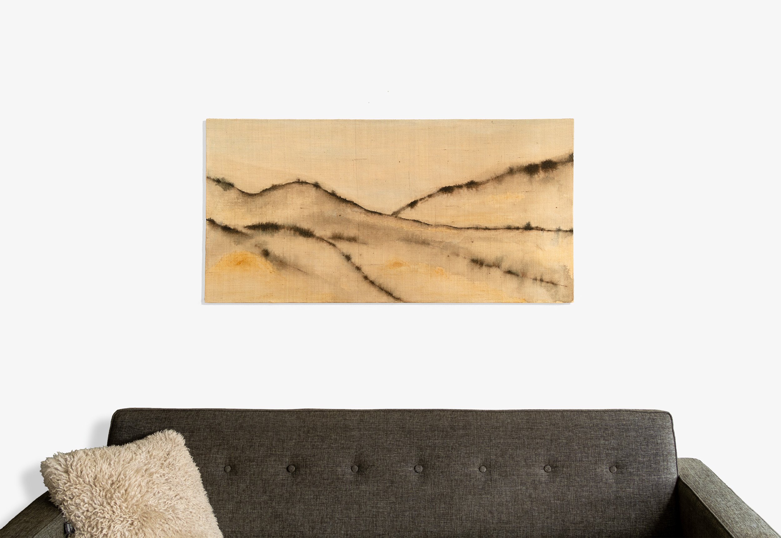 Digital visualisation. Organic. 600x1200mm. Acrylic on hessian laid on board. 2025.