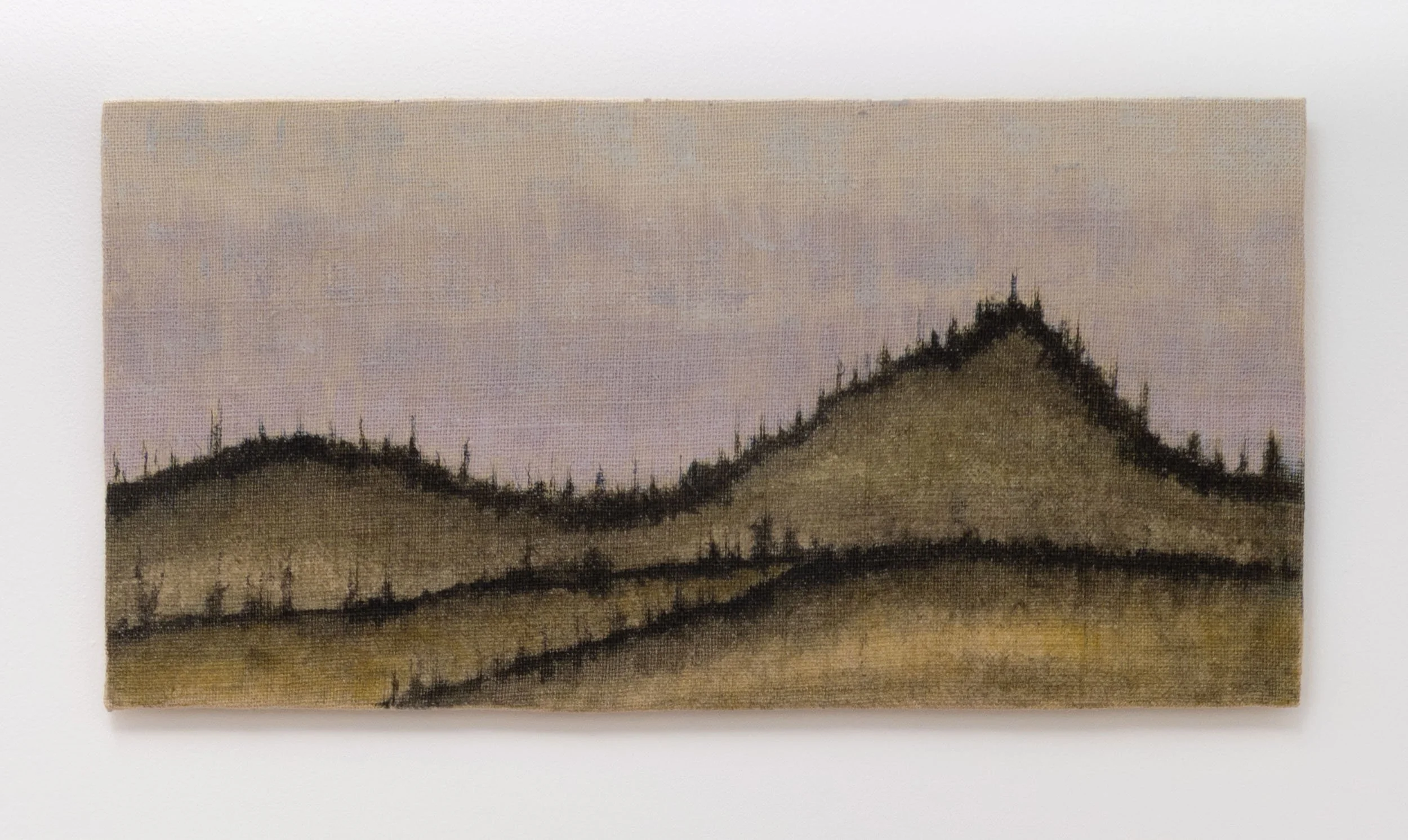 * SOLD * When the sky was glowing. 300x600mm. Acrylic on hessian laid on board.