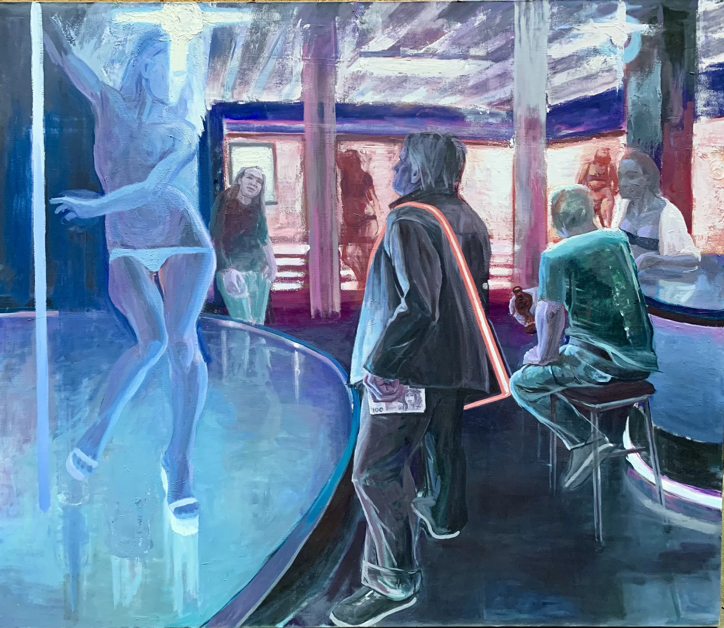 The Poledancer. 2024. oil on canvas. 200 x 170 cm