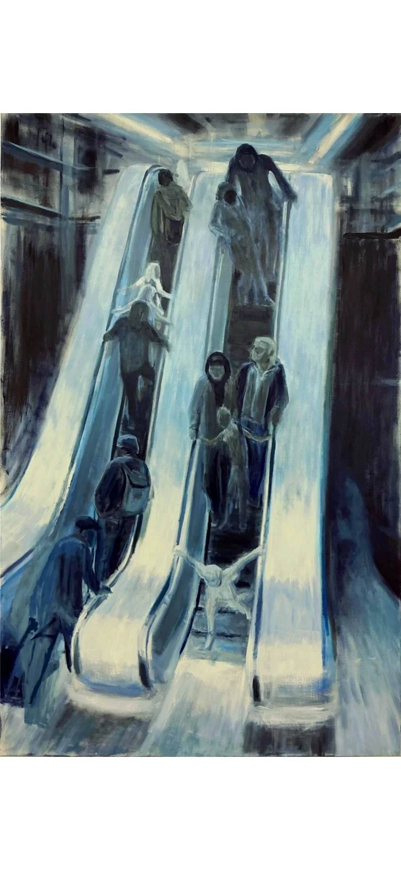 The escalator. 2025. Oil on canvas.