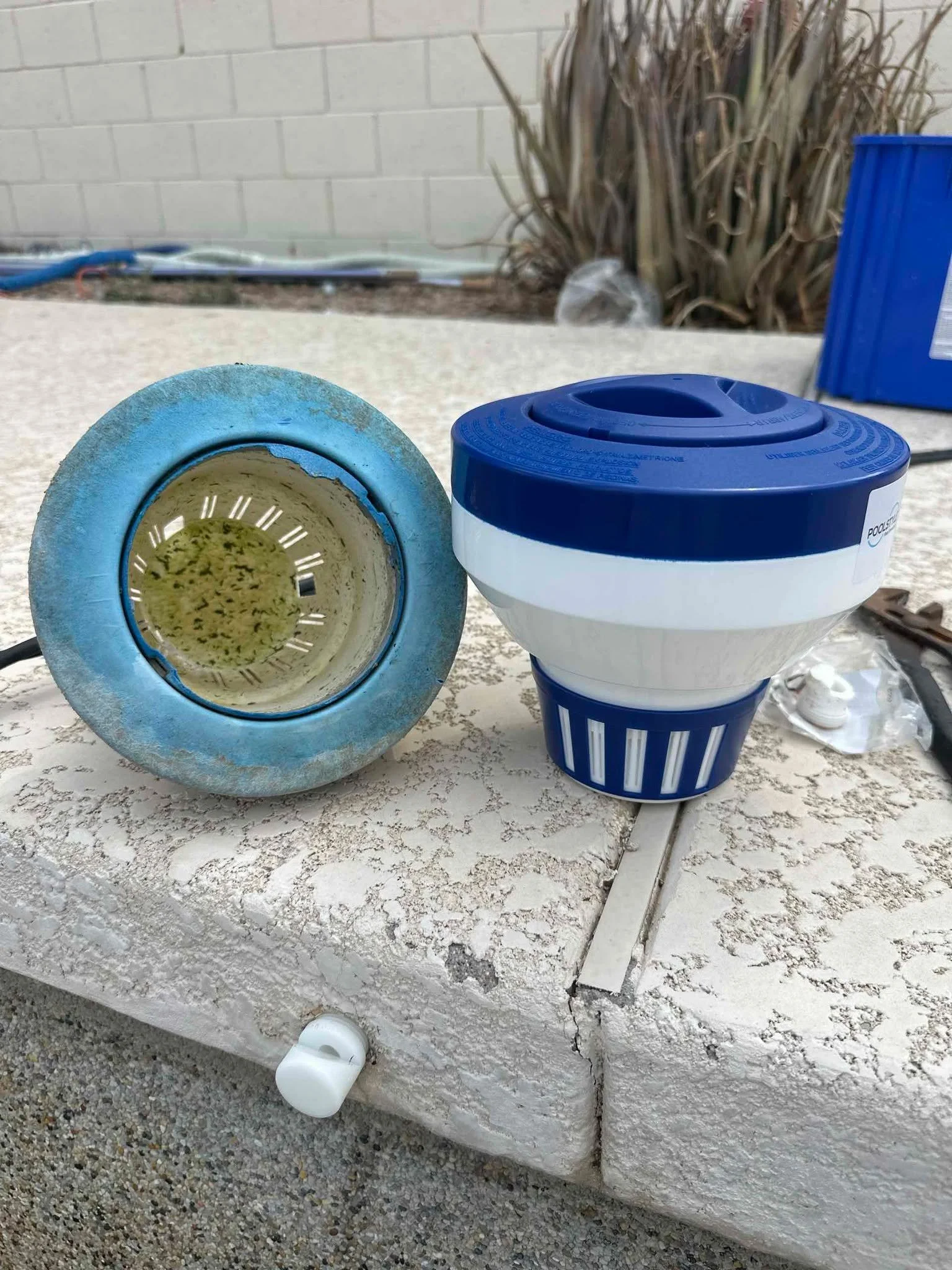 Arizona sun doesn&rsquo;t just fade patio furniture.

It also cracks plastic equipment like chlorine dispensers &mdash; and when these fail, chlorine levels drop fast.

We replace them because consistent sanitation is what keeps your pool from turnin