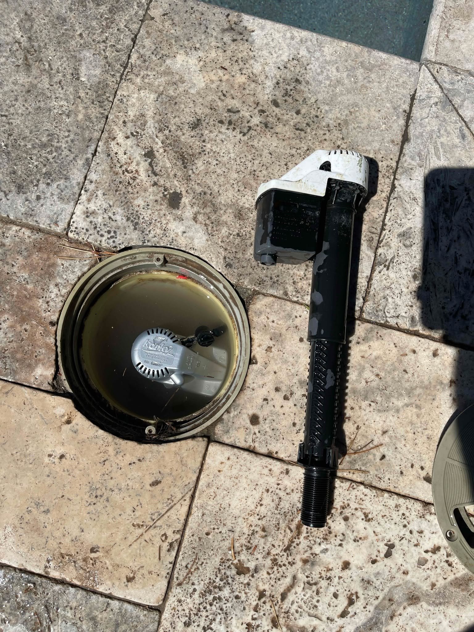 Not every issue is obvious.

During weekly service, we noticed this in-ground water leveler wasn&rsquo;t functioning properly. If these fail, your pool can overfill or drop too low &mdash; which can lead to bigger (and more expensive) problems.

We r