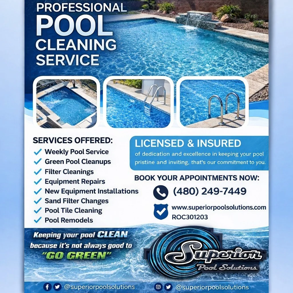 Your pool should be something you enjoy&hellip; not something you stress about.

At Superior Pool Solutions, we take care of everything&mdash;so you don&rsquo;t have to.

✔ Weekly pool service
✔ Green pool clean-ups
✔ Filter cleanings
✔ Equipment rep