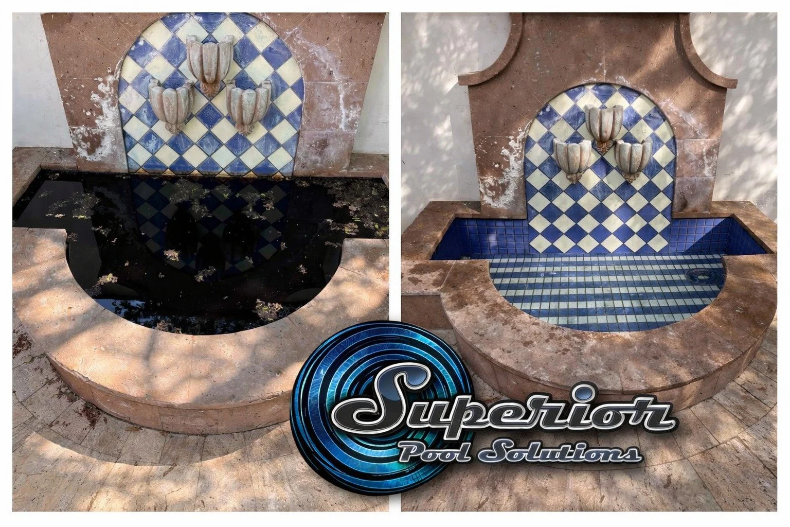 Before &amp; After: Fountain Cleaning

This fountain had been sitting with stagnant water and debris buildup.

We drained it, cleaned the surfaces, and restored it so it&rsquo;s ready to run properly again.

Outdoor fountains can quickly collect debr