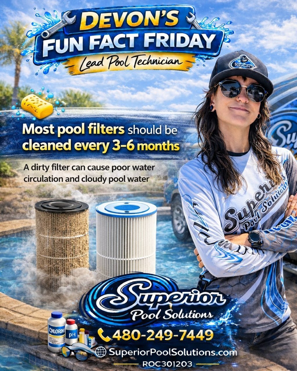 Pool filters play a big role in keeping your water clean and clear. Over time they collect dirt, debris, oils, and other contaminants from your pool.

When a filter becomes clogged, it can reduce circulation and make it harder for your pool to stay b