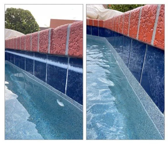 Tile Line Transformation ✨

Arizona pools build up calcium and mineral deposits fast &mdash; especially along the waterline. Over time it leaves behind that rough, chalky scale you see on the left.

With professional tile cleaning, we safely remove t