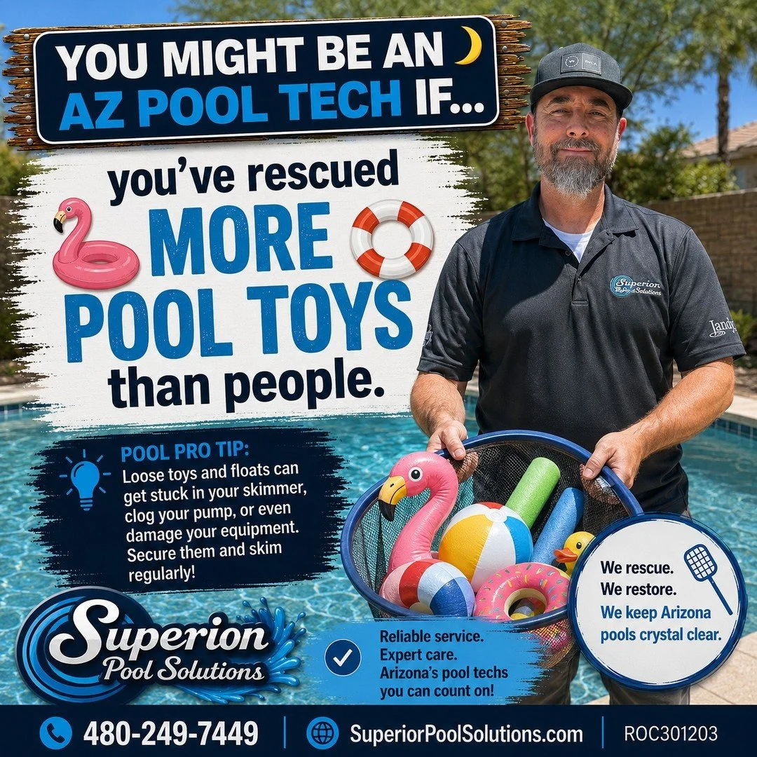 AZ pool tech life: the net brings back a beach ball, not a tropical vacation.

Pool toys have a talent for turning up in every corner of the backyard. When the fun is over, give them a home outside the water&mdash;tomorrow's swim shouldn't have to st