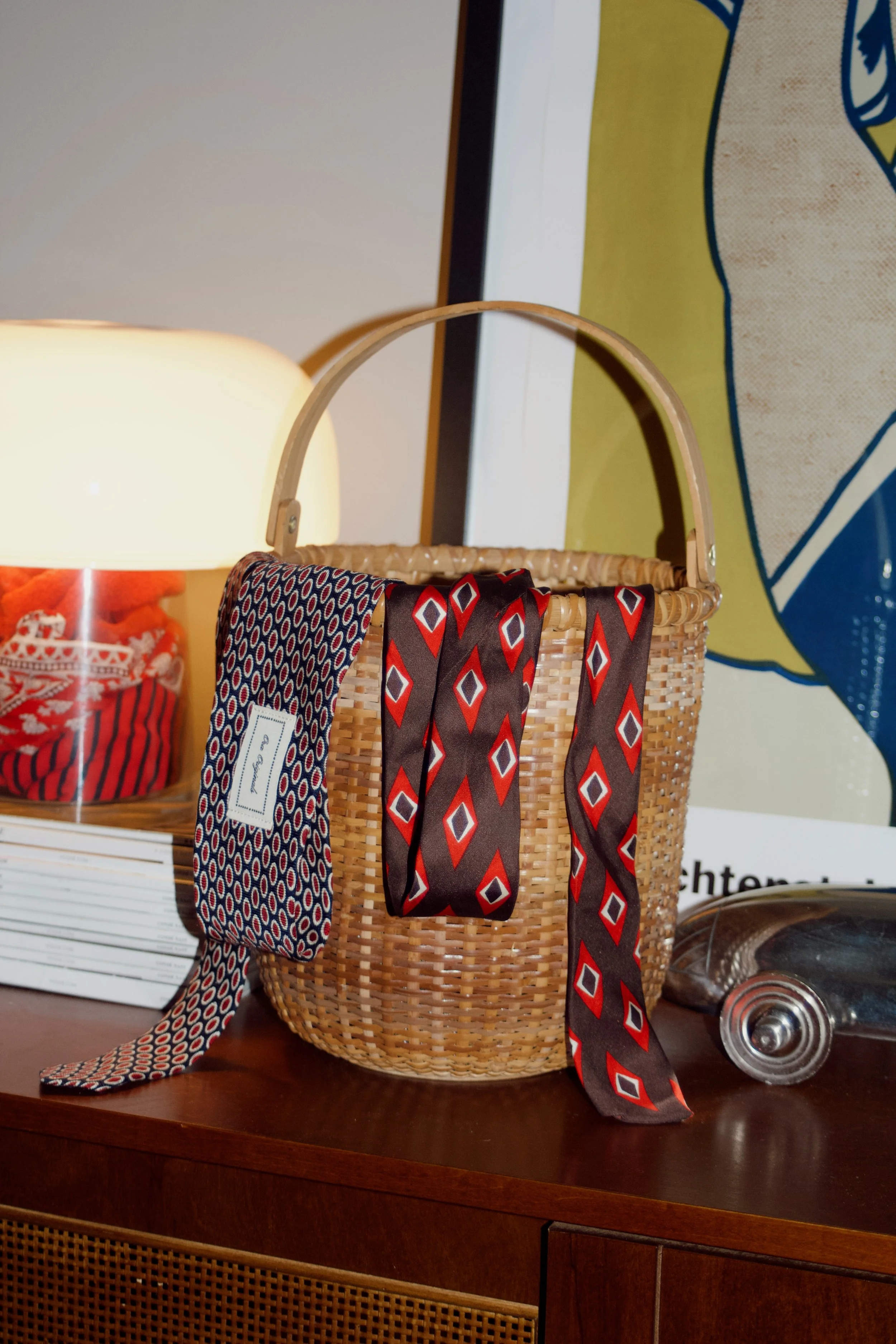 Brown and Scarlet Tie Belt