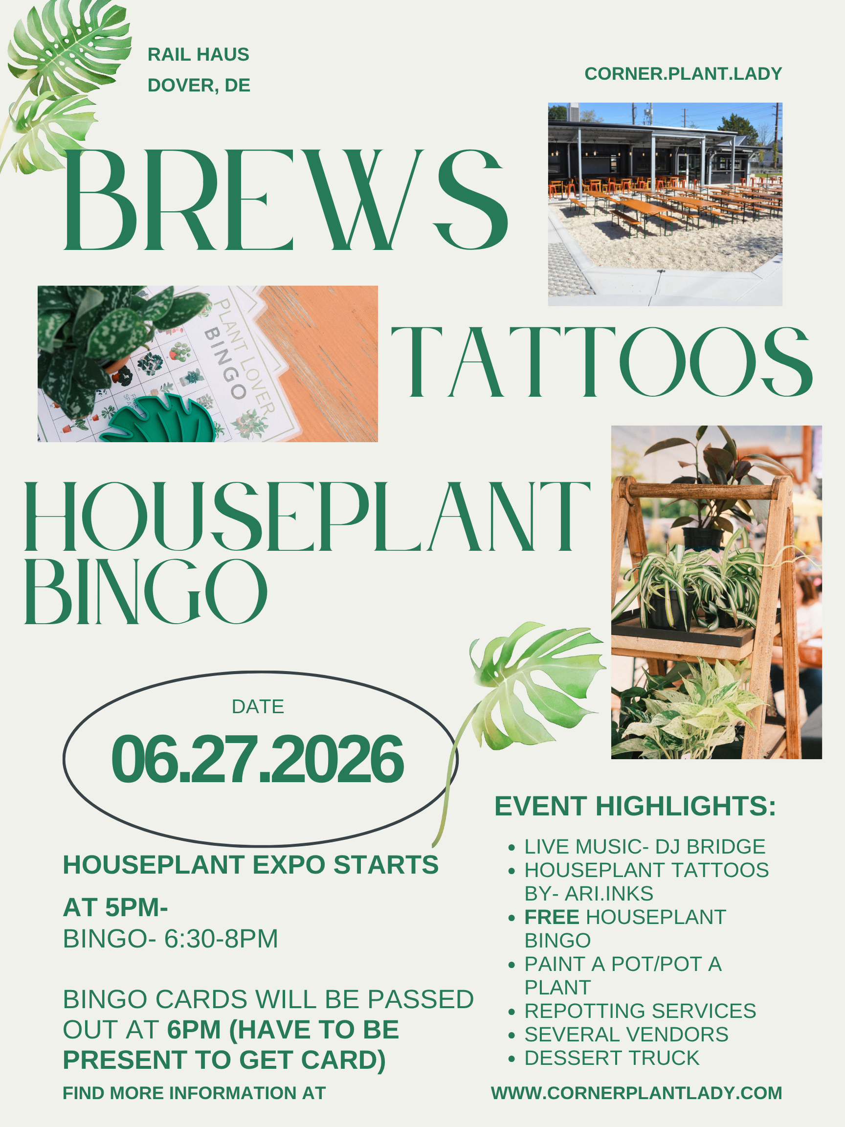 Brews, Tattoos, Houseplant Bingo