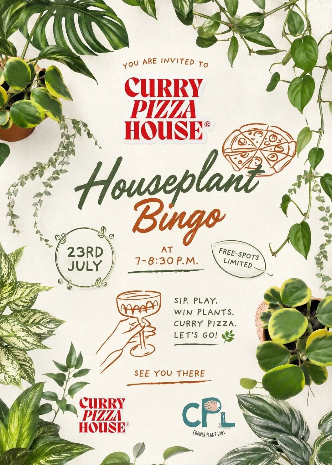 Houseplant Bingo At Curry Pizza