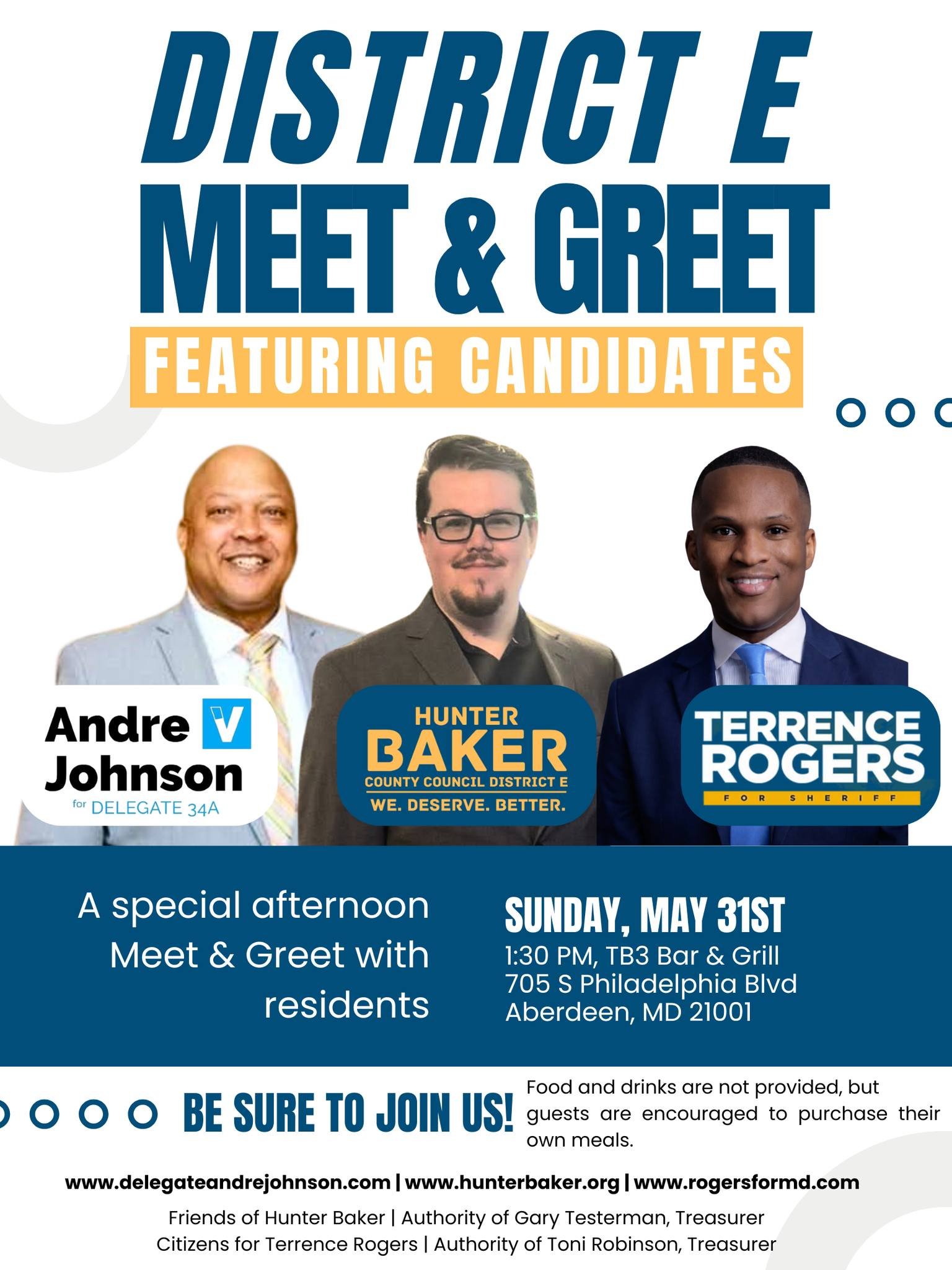 District "E" Meet & Greet w/ Del. Andre Johnson and Terrence Rogers 