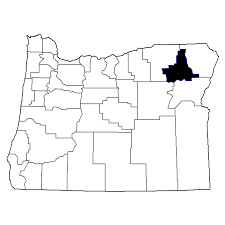 Image: map of Oregon highlighting Union County in the northeast corner of the state