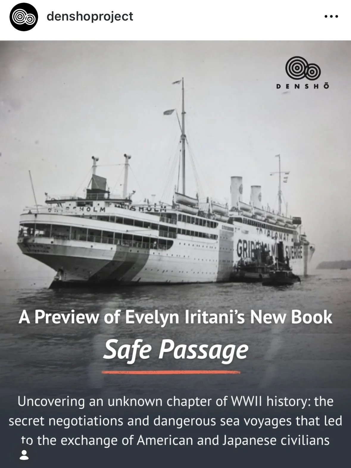 Oral histories by @denshoproject and @jamuseum were critical resources for Safe Passage. Please support our history keepers and join me and @frankabe @townhall_seattle Tuesday for the launch of my new book. #wwiii #historicalnonfiction #usjapanrelati