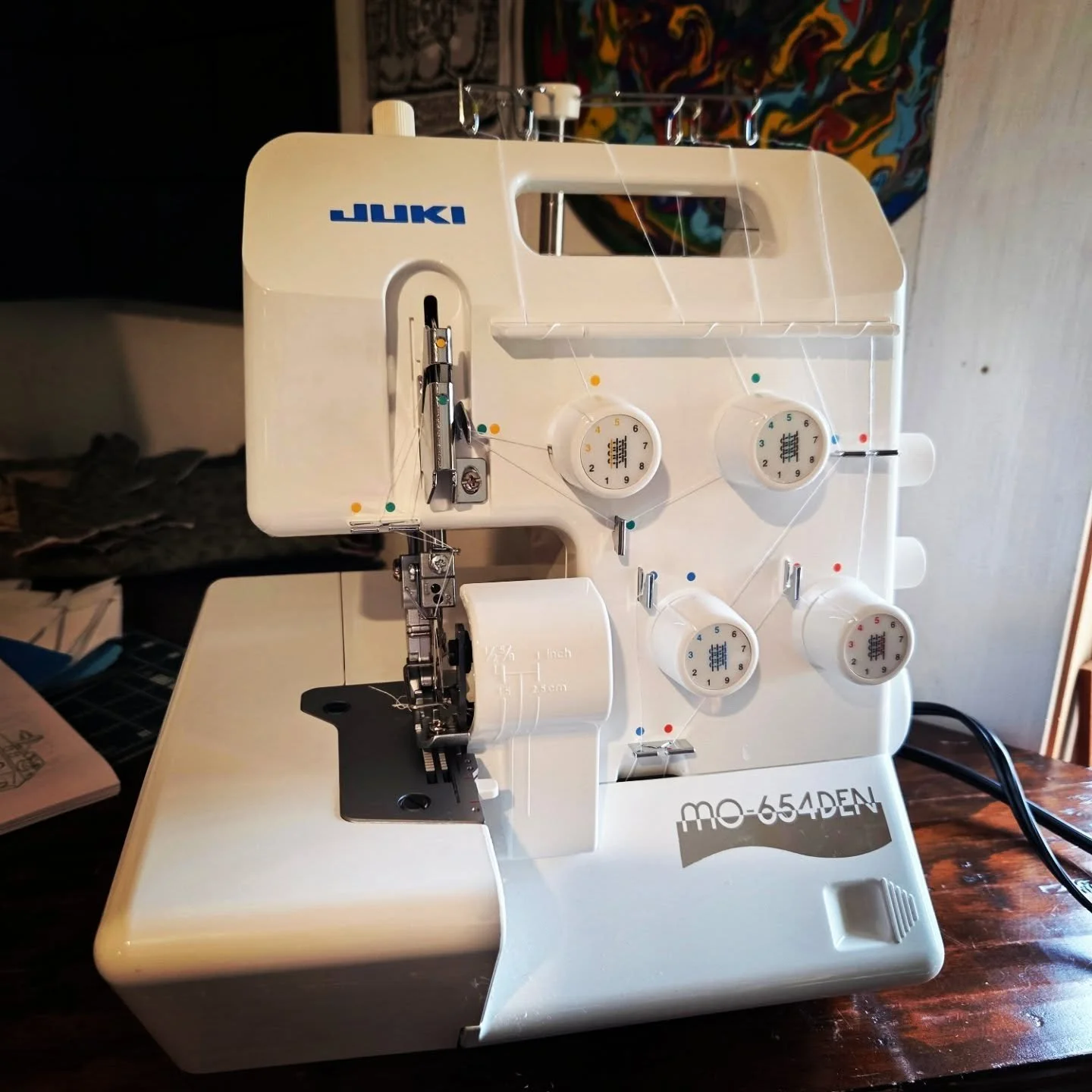Brand new Juki serger and my oooold White sewer. I feel like I can do anything now.
The White, which belonged to my great grandmother, has been at the heart of Garbs since the beginning.  And after a wild run of winter markets, I decided to level up 