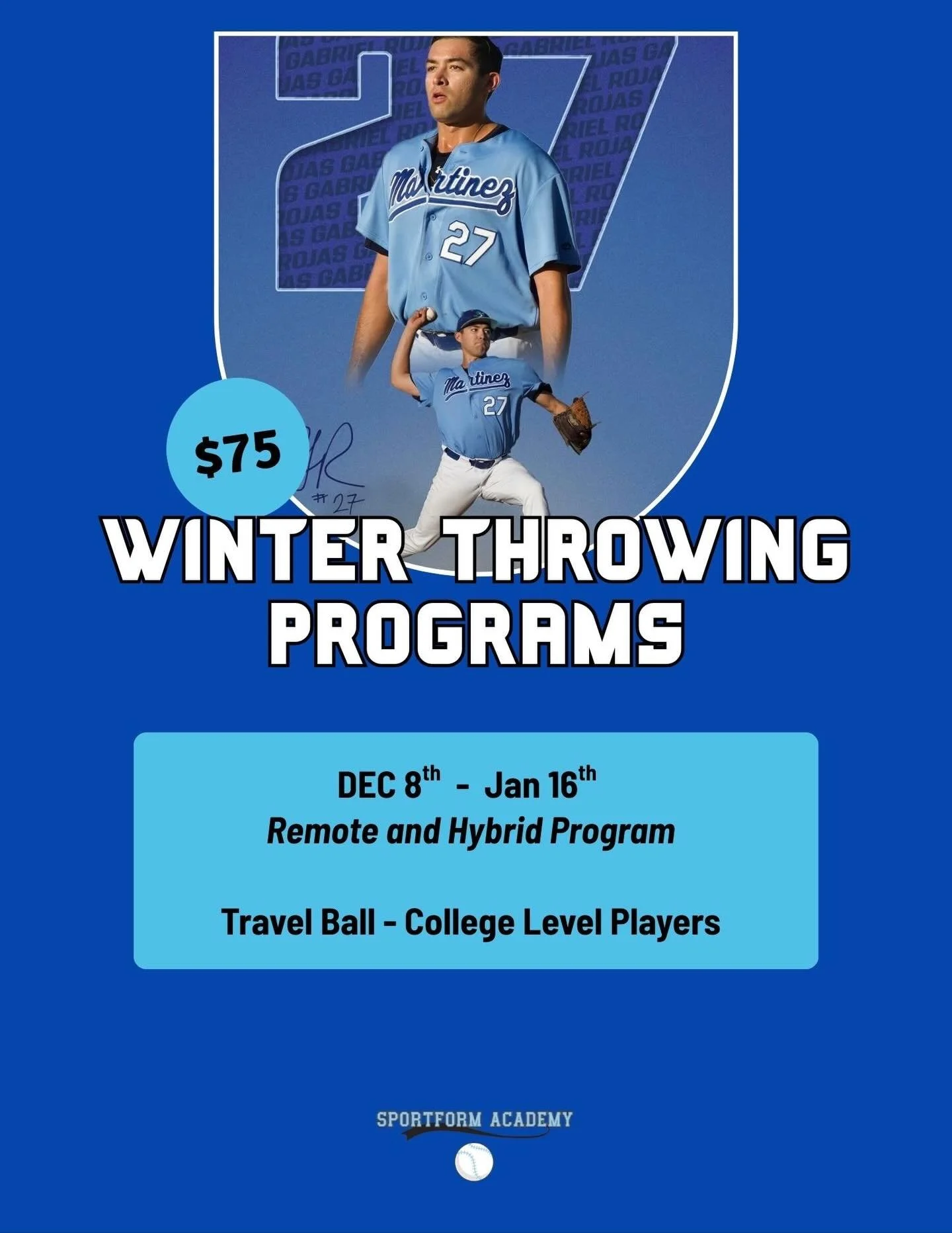 Get your arm ready for spring 👊❄️ Our Winter Throwing Program is built to boost mechanics, arm strength, and durability for all position players and pitchers. Hybrid &amp; remote options available. Visit the website in our Bio to sign up or DM us!

